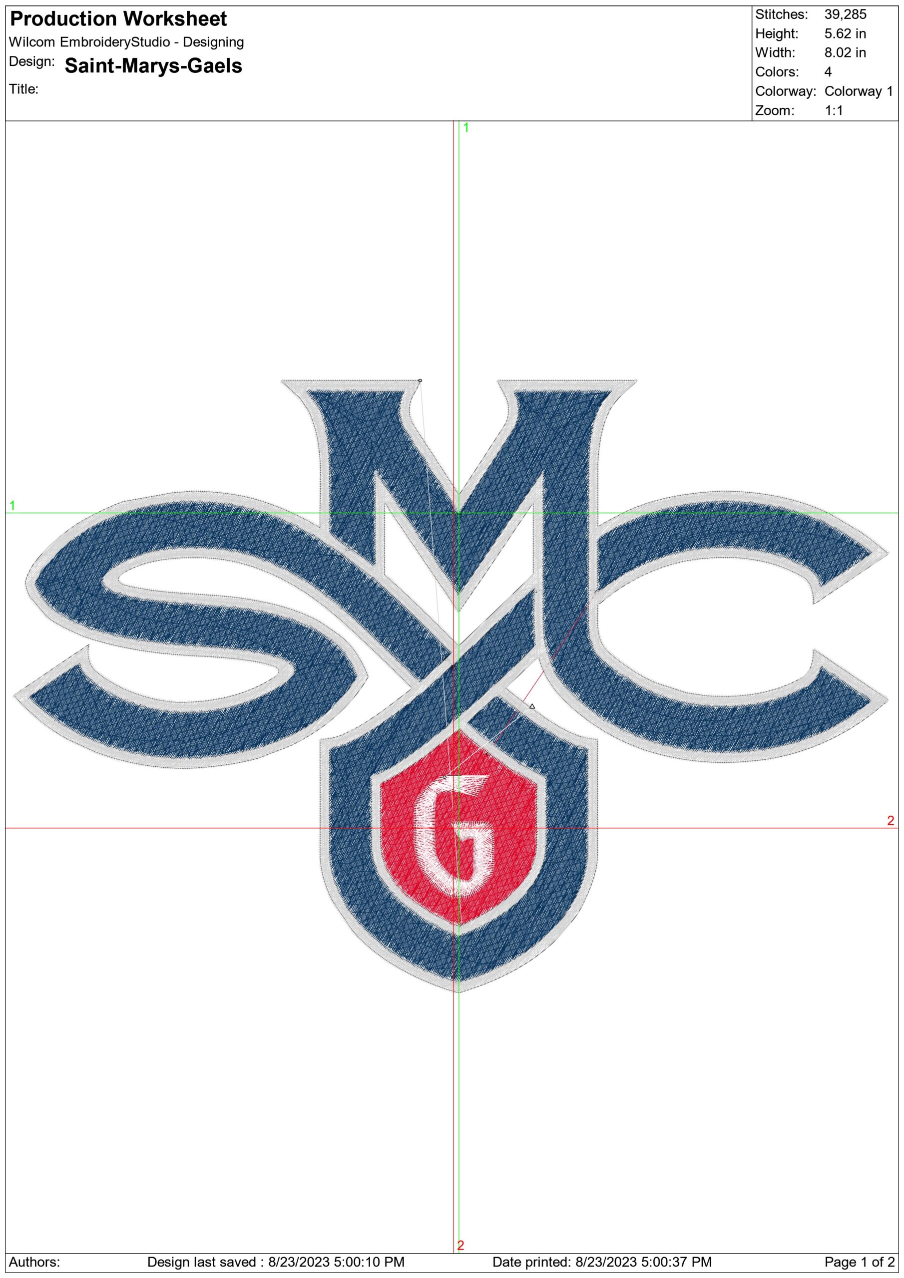 Saint Mary's Gaels embroidery design -Saint Mary's Gaels University men's basketball embroidery machine pattern embroidery file - instant download — view 2