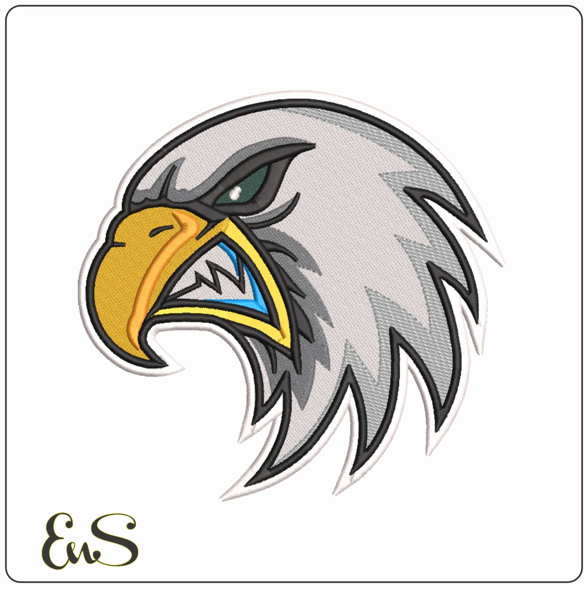 Angry Eagle Head      - Elegant embroidery design file-instant download