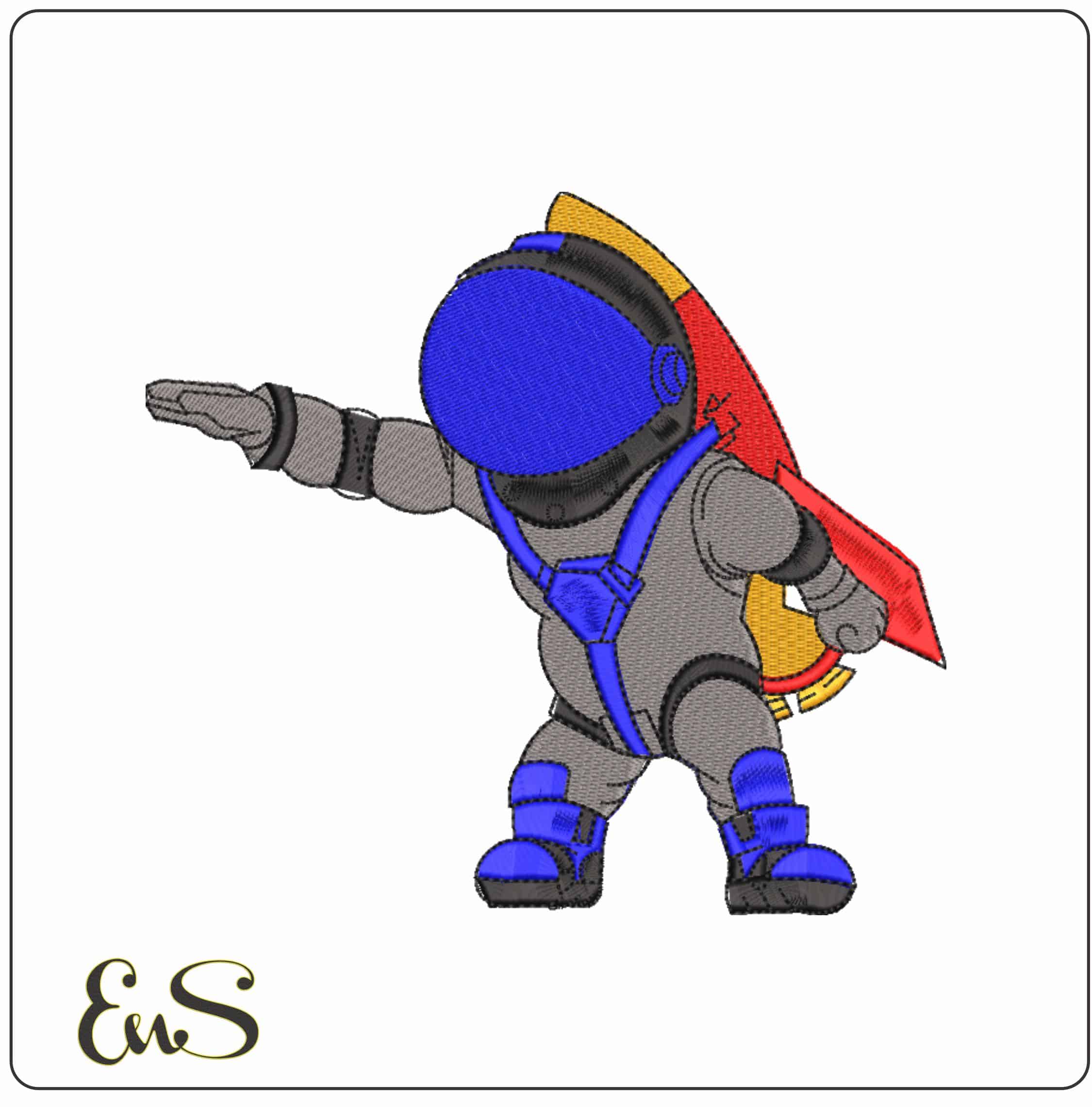 Astronaut Rocket     - Elegant embroidery design file-instant download