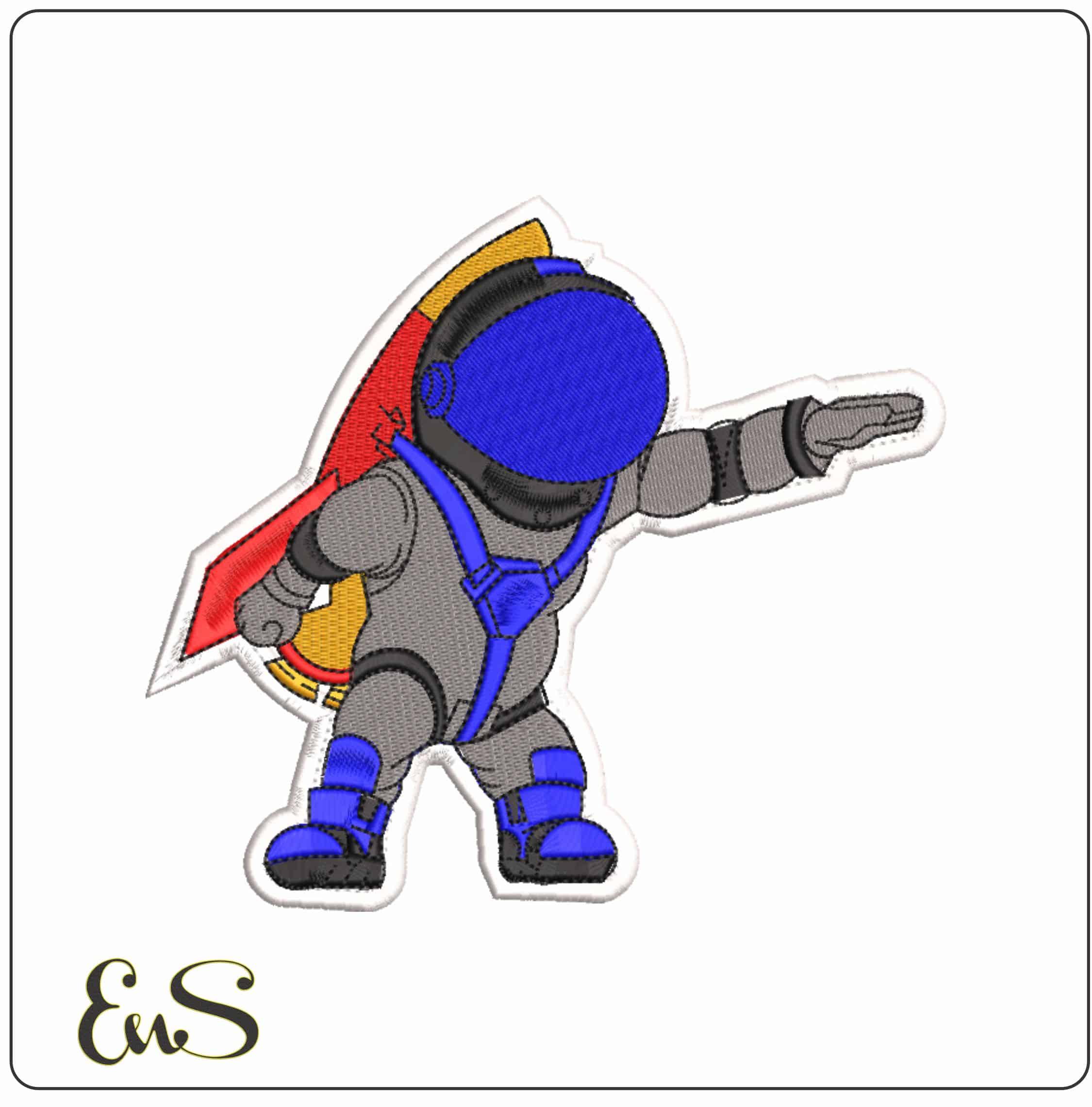 Astronaut Rocket Patch     - Elegant embroidery design file-instant download