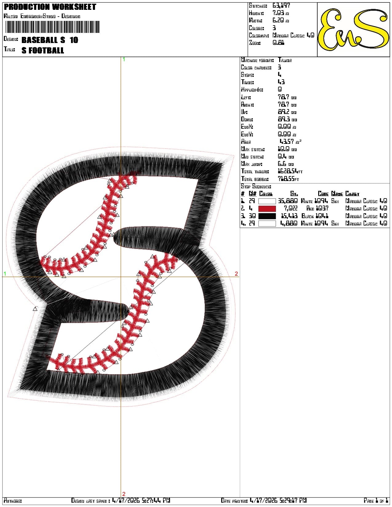 Baseball S     - Elegant embroidery design file-instant download — view 3