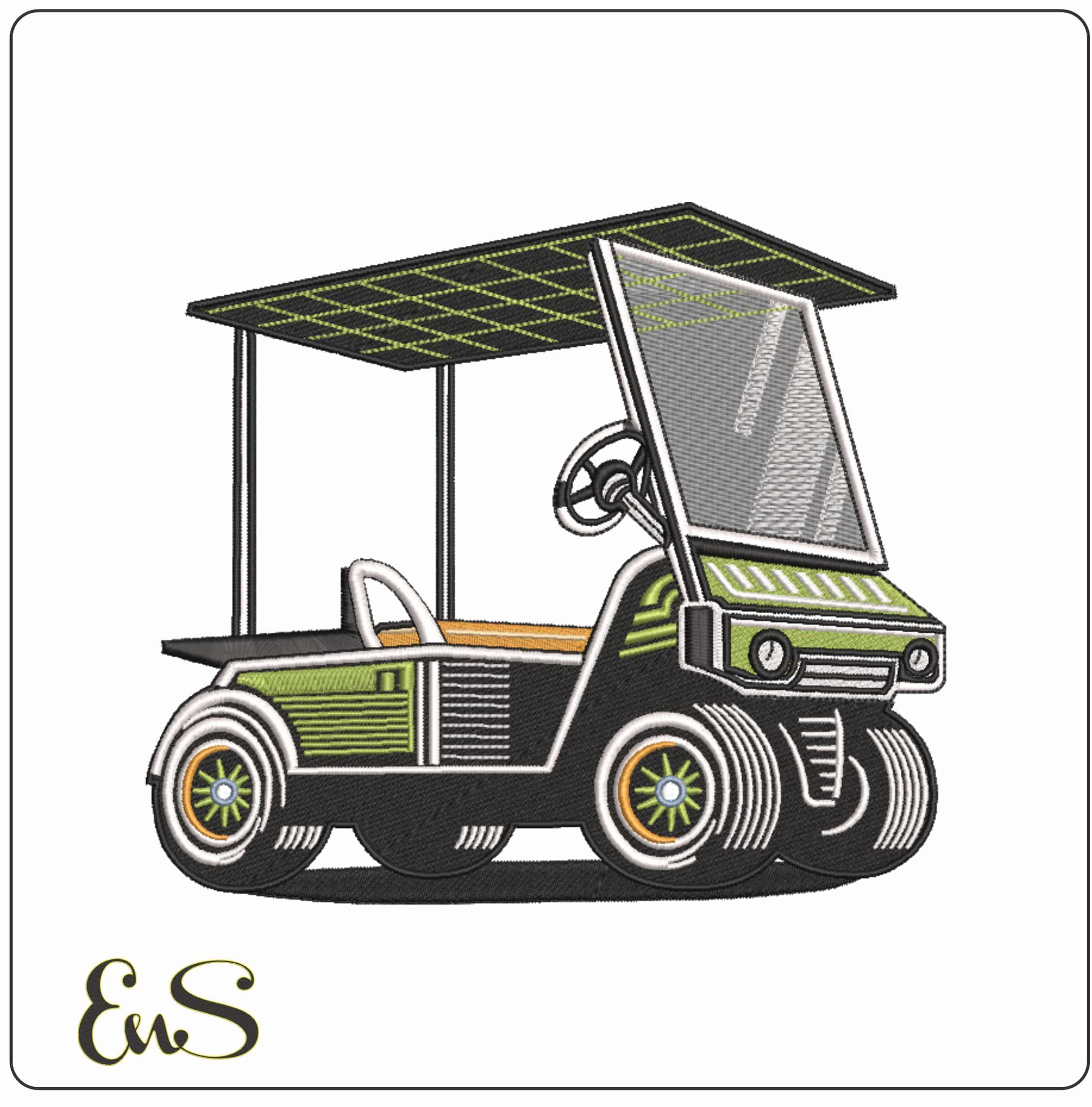 Buggy with no seat   - Elegant embroidery design file-instant download