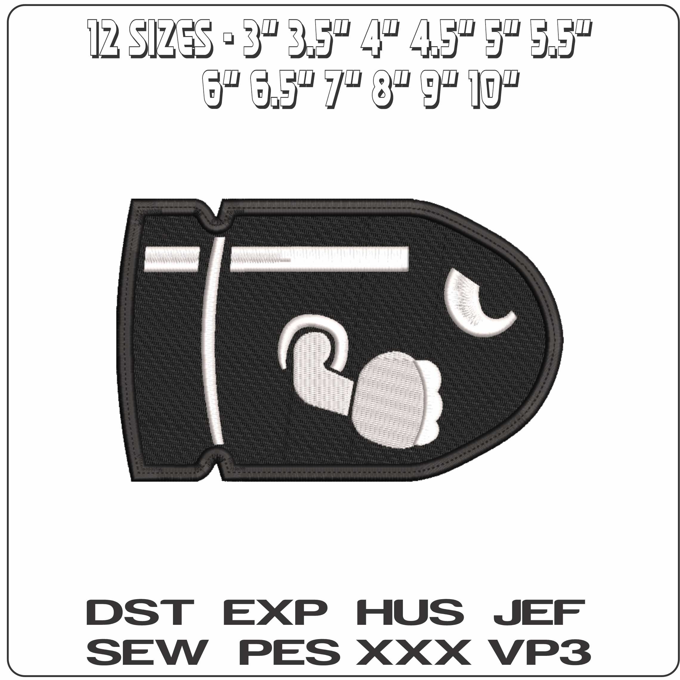 Bullet Bill with Arms Super Mario   - Elegant embroidery design file-instant download — view 2
