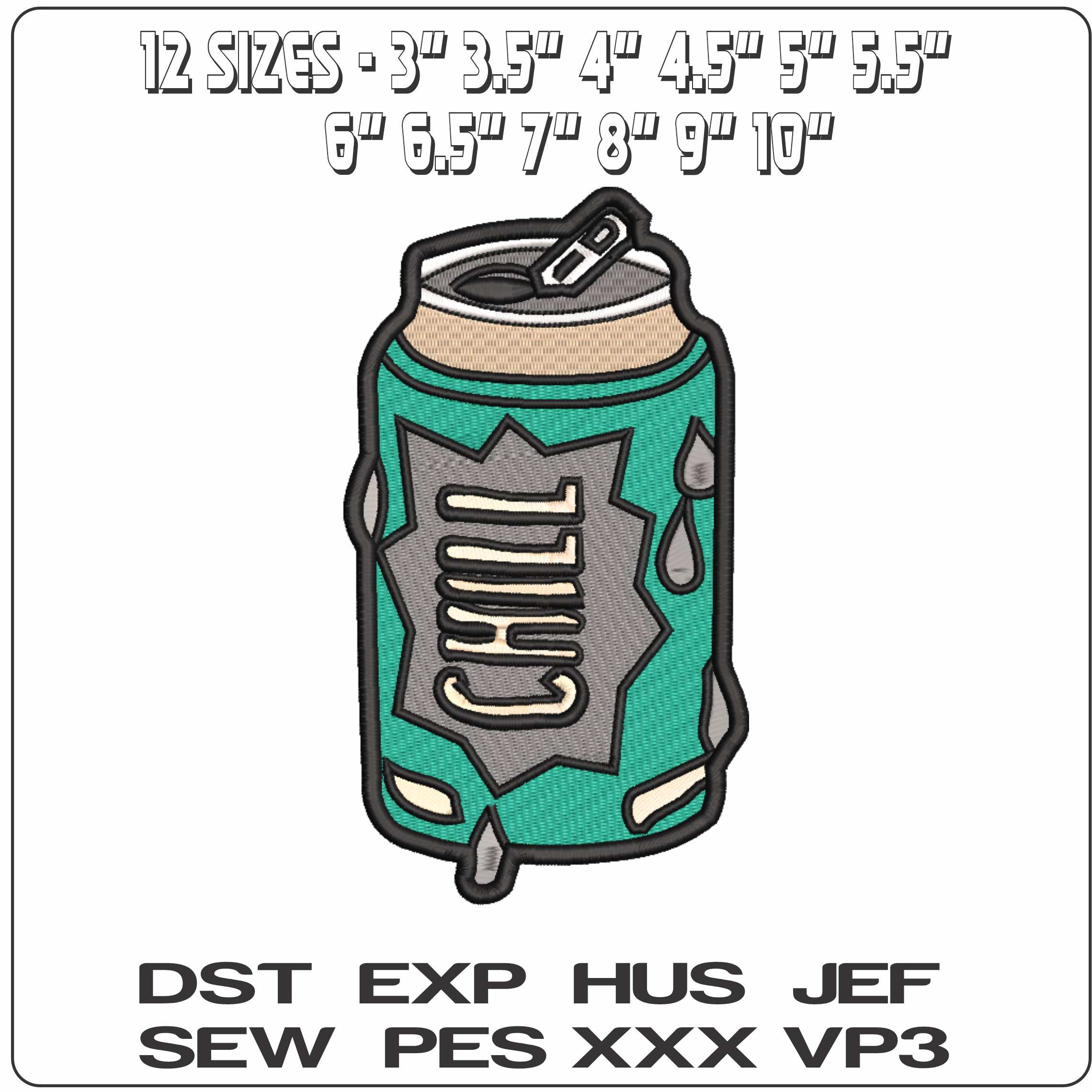 Chill Beer   - Elegant embroidery design file-instant download — view 2