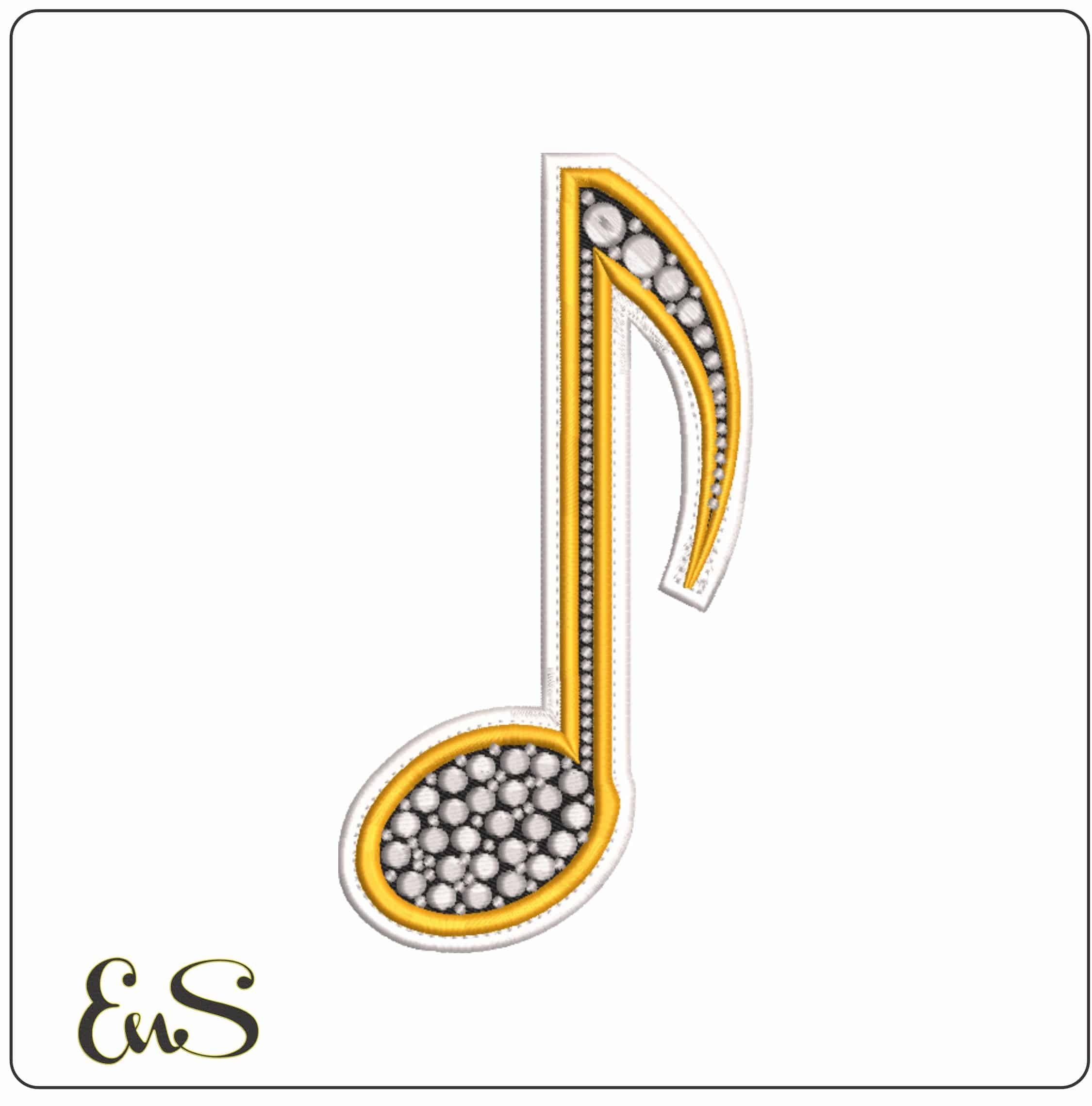 Dot Music Note   - Elegant embroidery design file-instant download