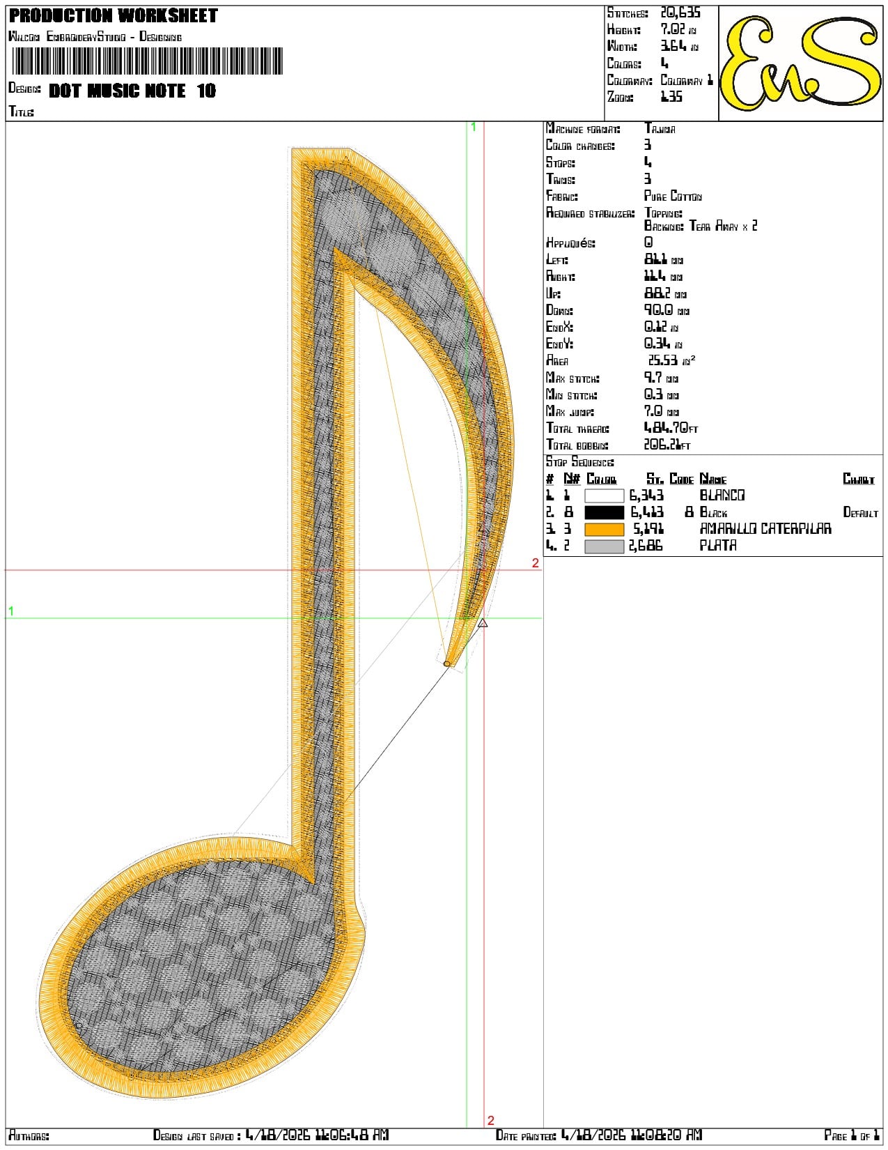 Dot Music Note   - Elegant embroidery design file-instant download — view 3