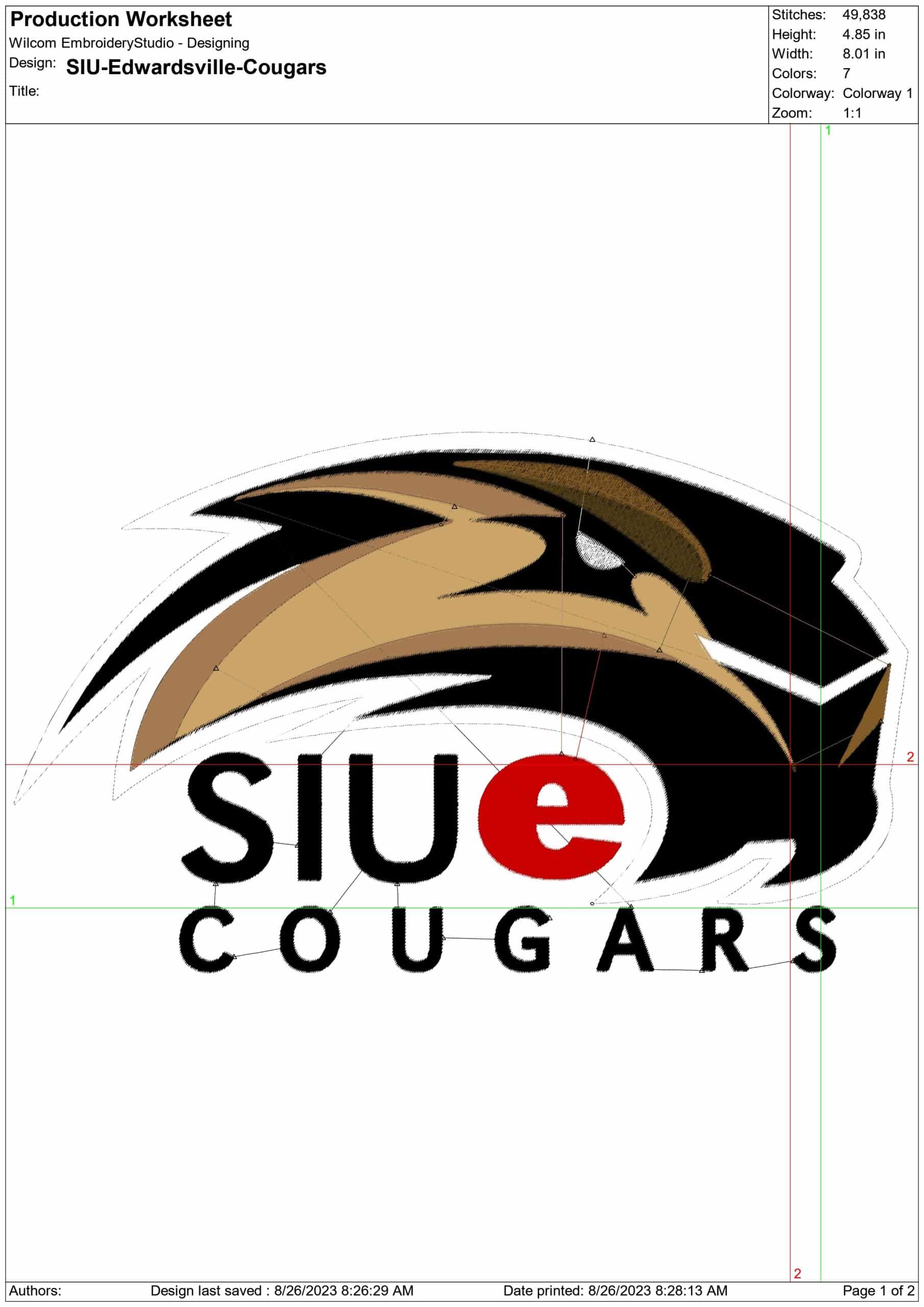 SIU Edwardsville Cougars embroidery design -SIU Edwardsville Cougars University men's basketball embroidery machine pattern embroidery file - instant download — view 2