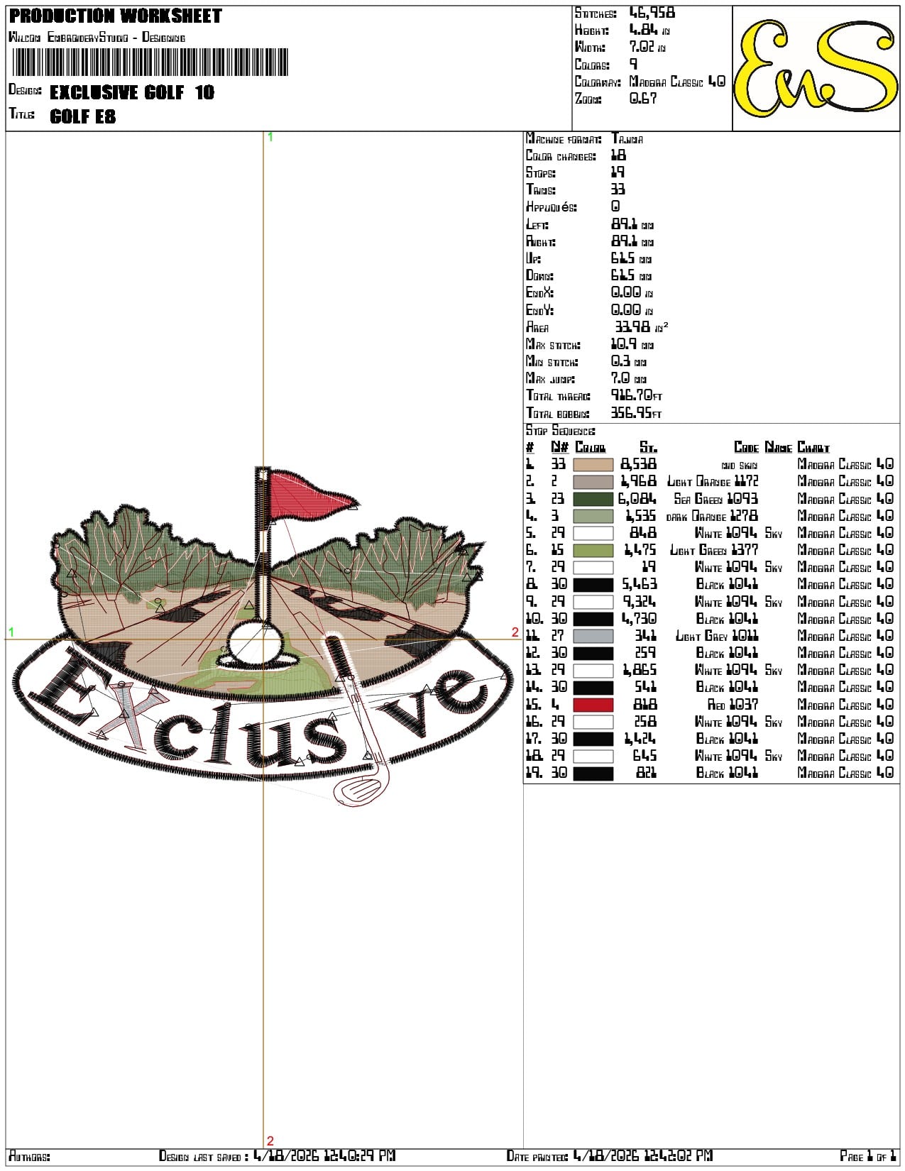 Exclusive Golf  - Elegant embroidery design file-instant download — view 3