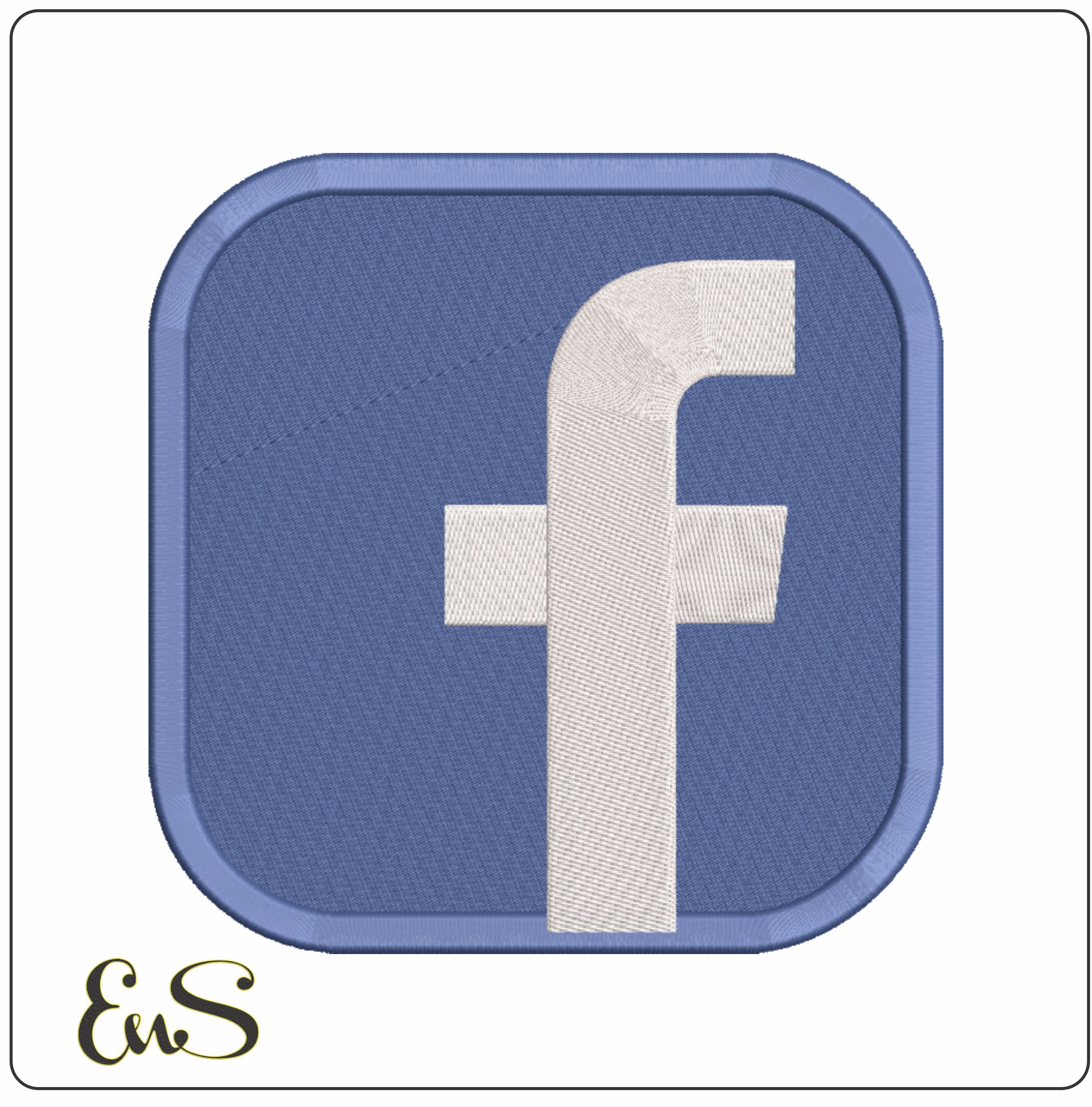 Facebook Patch  - Elegant embroidery design file-instant download