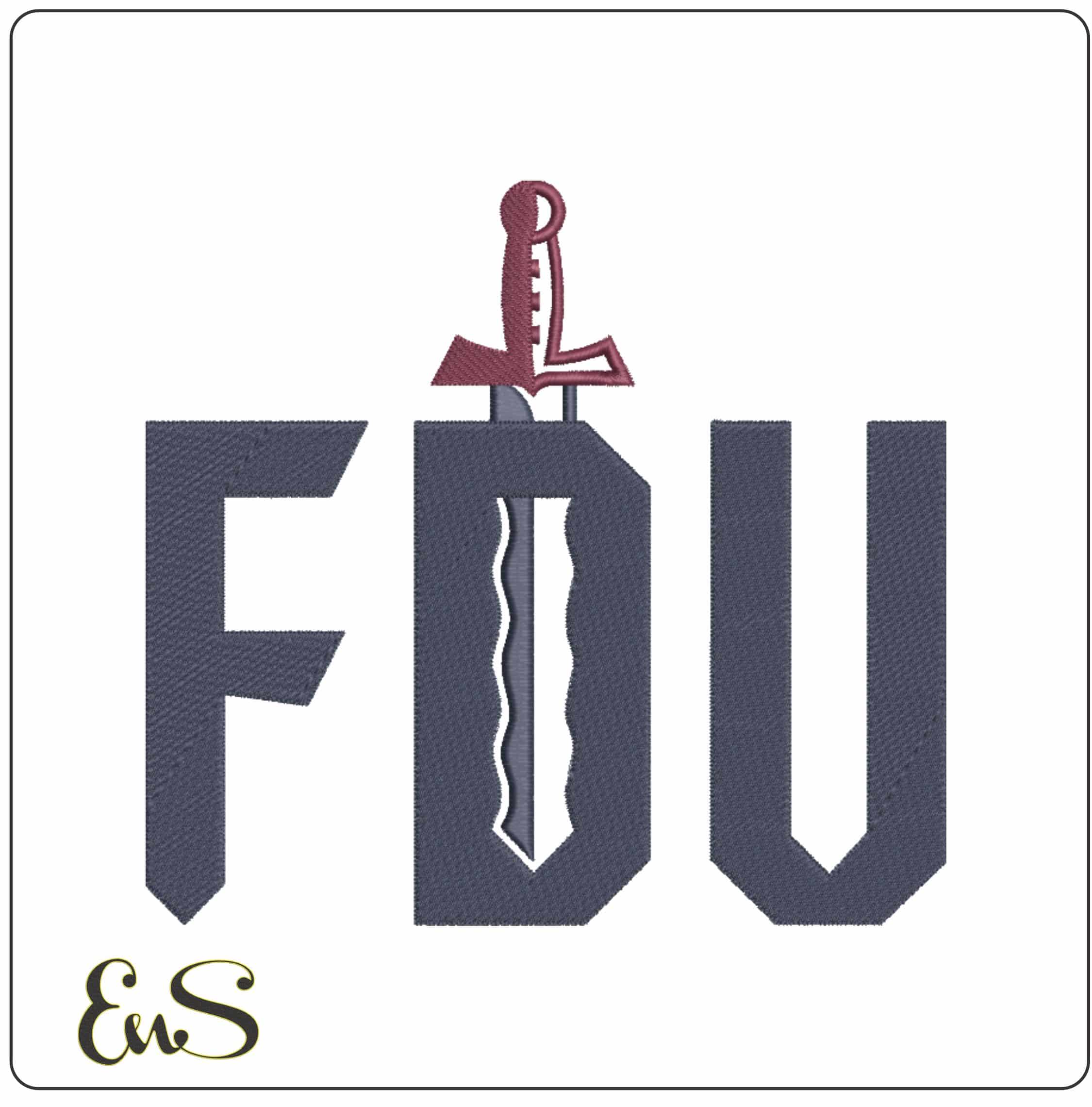 Fairleigh Dickinson Knights 2023 University  - Elegant embroidery design file-instant download
