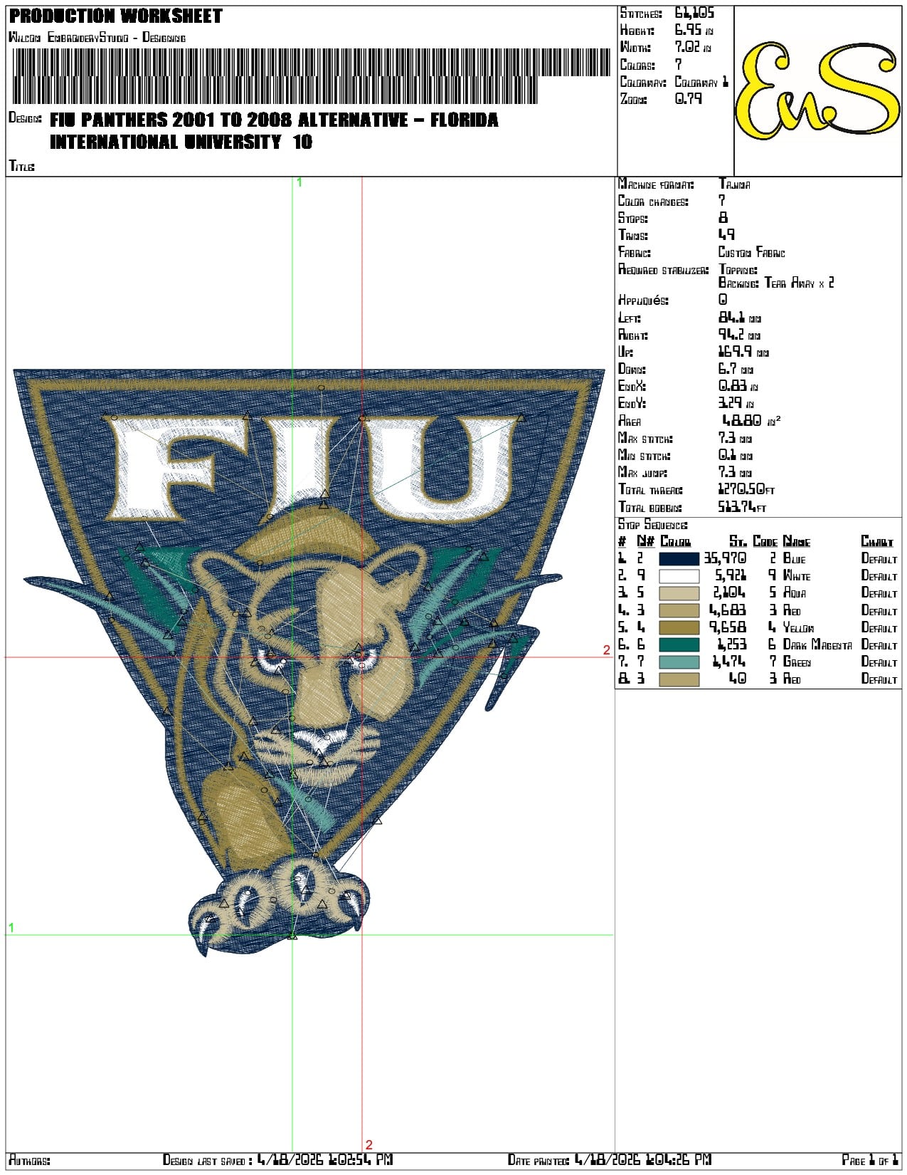 FIU Panthers 2001 to 2008 Alternative  University  - Elegant embroidery design file-instant download — view 3