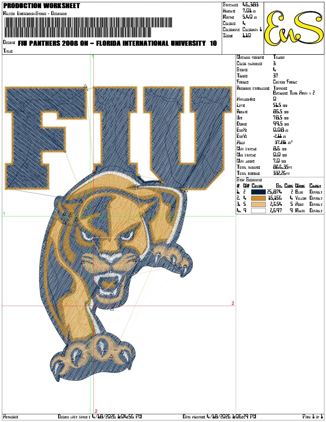 FIU Panthers 2008 on Florida International University  - Elegant embroidery design file-instant download — view 3