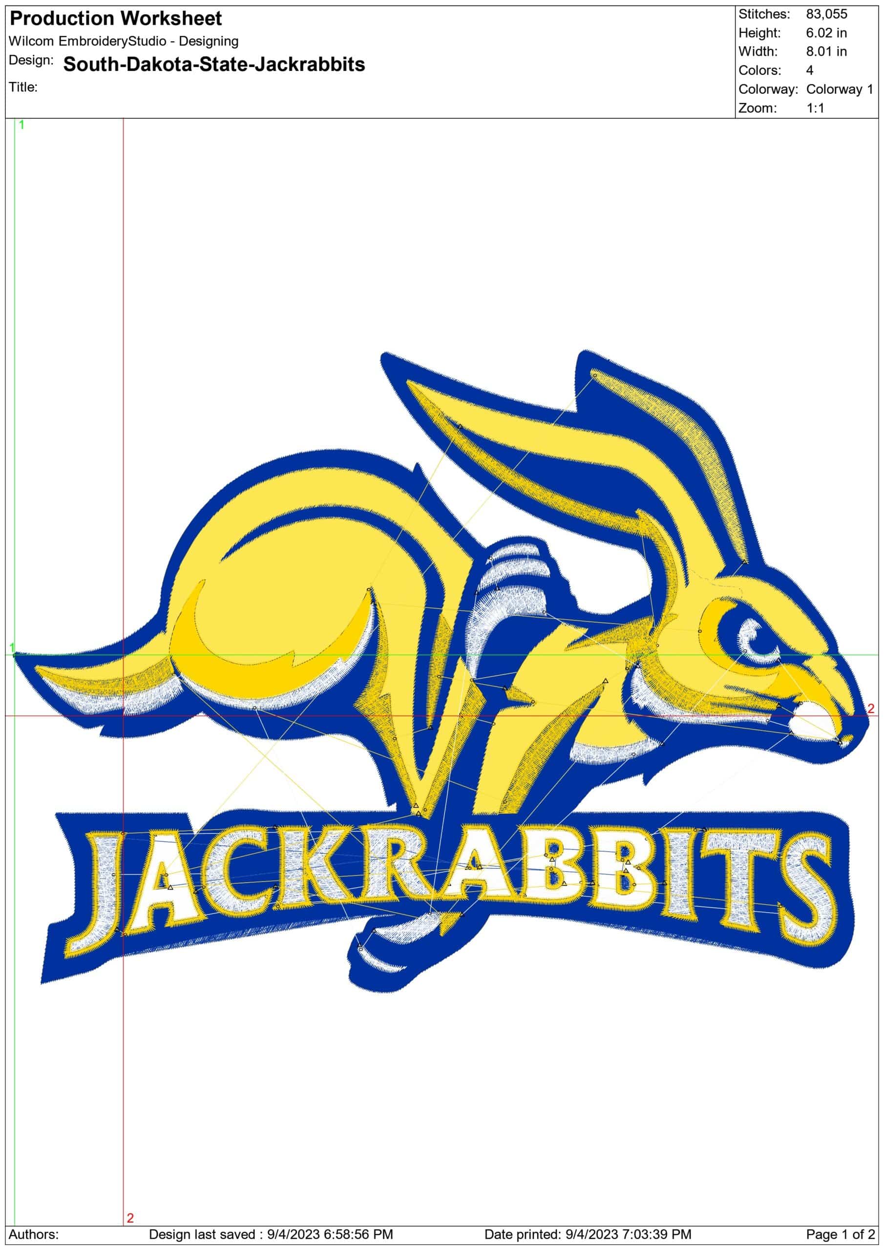 South Dakota State Jackrabbits embroidery design -South Dakota State Jackrabbits University men's football embroidery machine pattern embroidery file - instant download — view 2