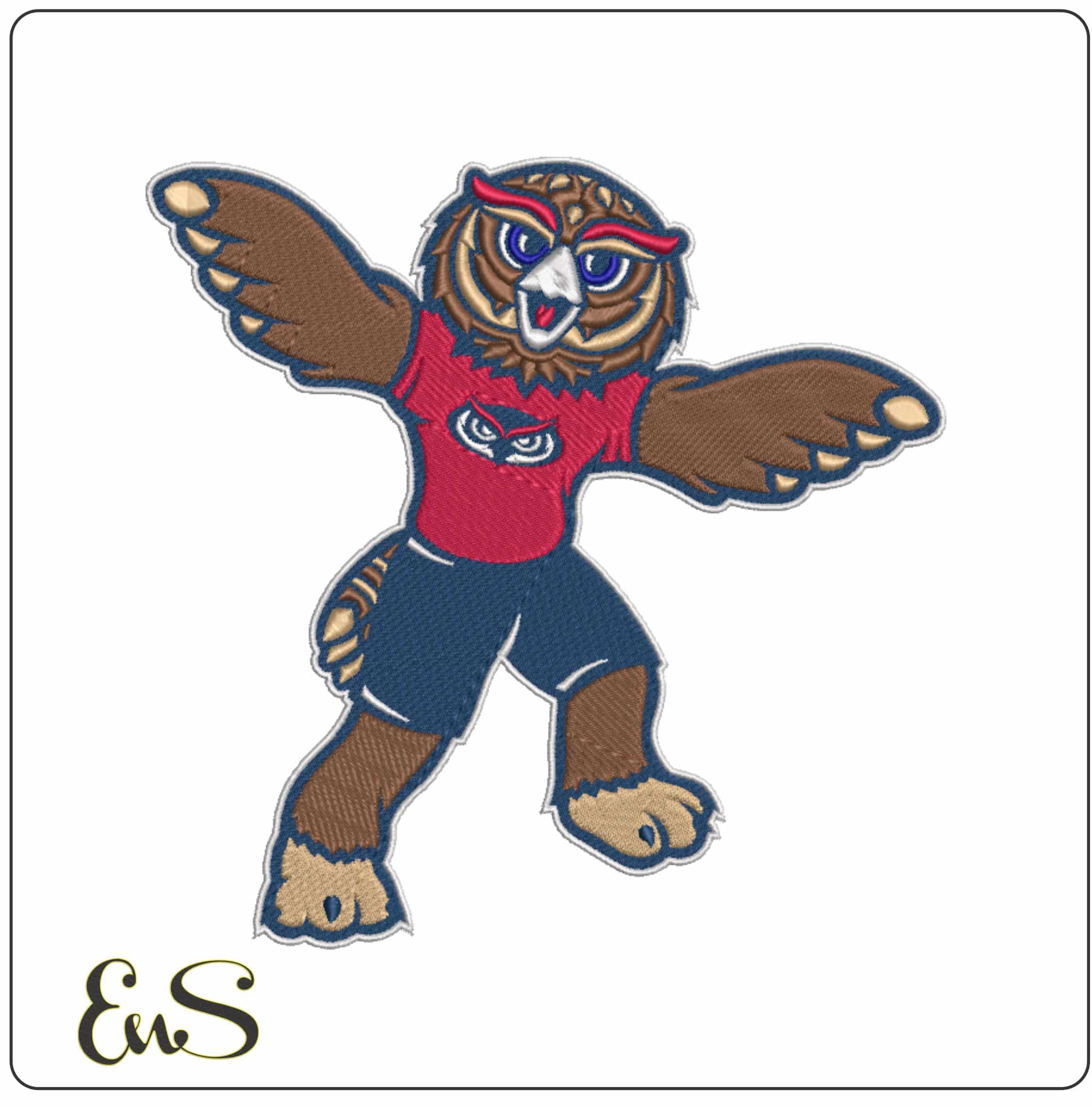 Florida Atlantic Owls Mascot Florida Atlantic University - Elegant embroidery design file-instant download