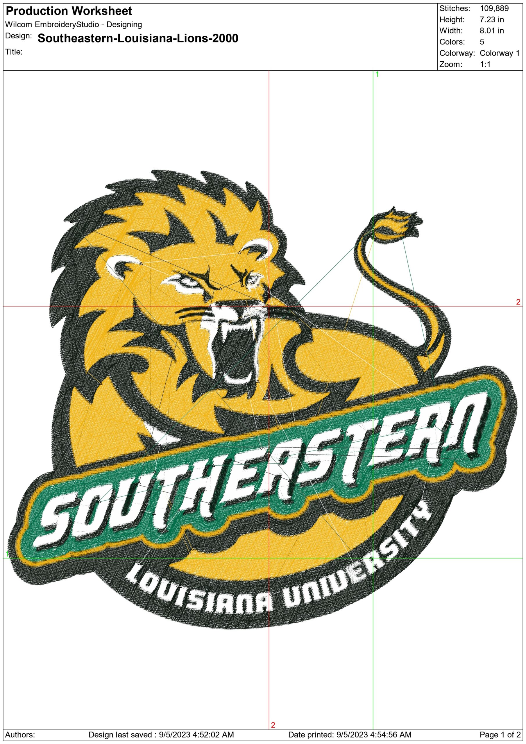 Southeastern Louisiana Lions embroidery design -Southeastern Louisiana Lions University men's football embroidery machine pattern embroidery file - instant download — view 2