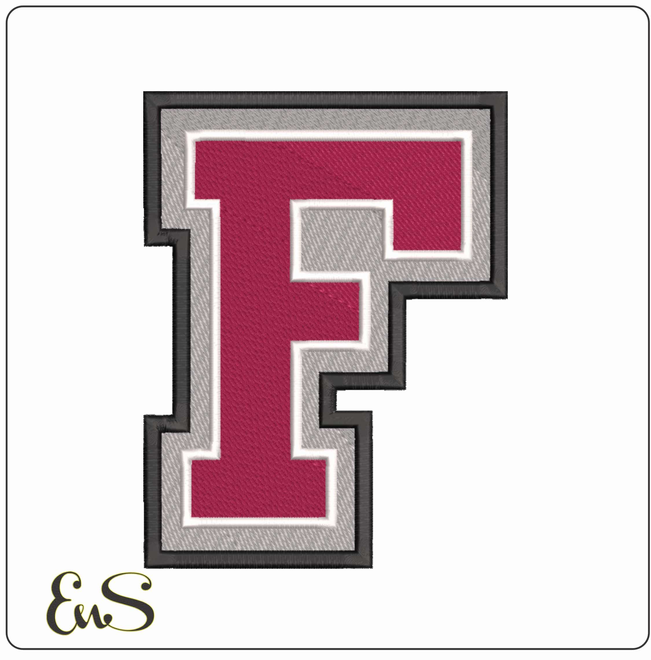 Fordham Rams F on Fordham University - Elegant embroidery design file-instant download