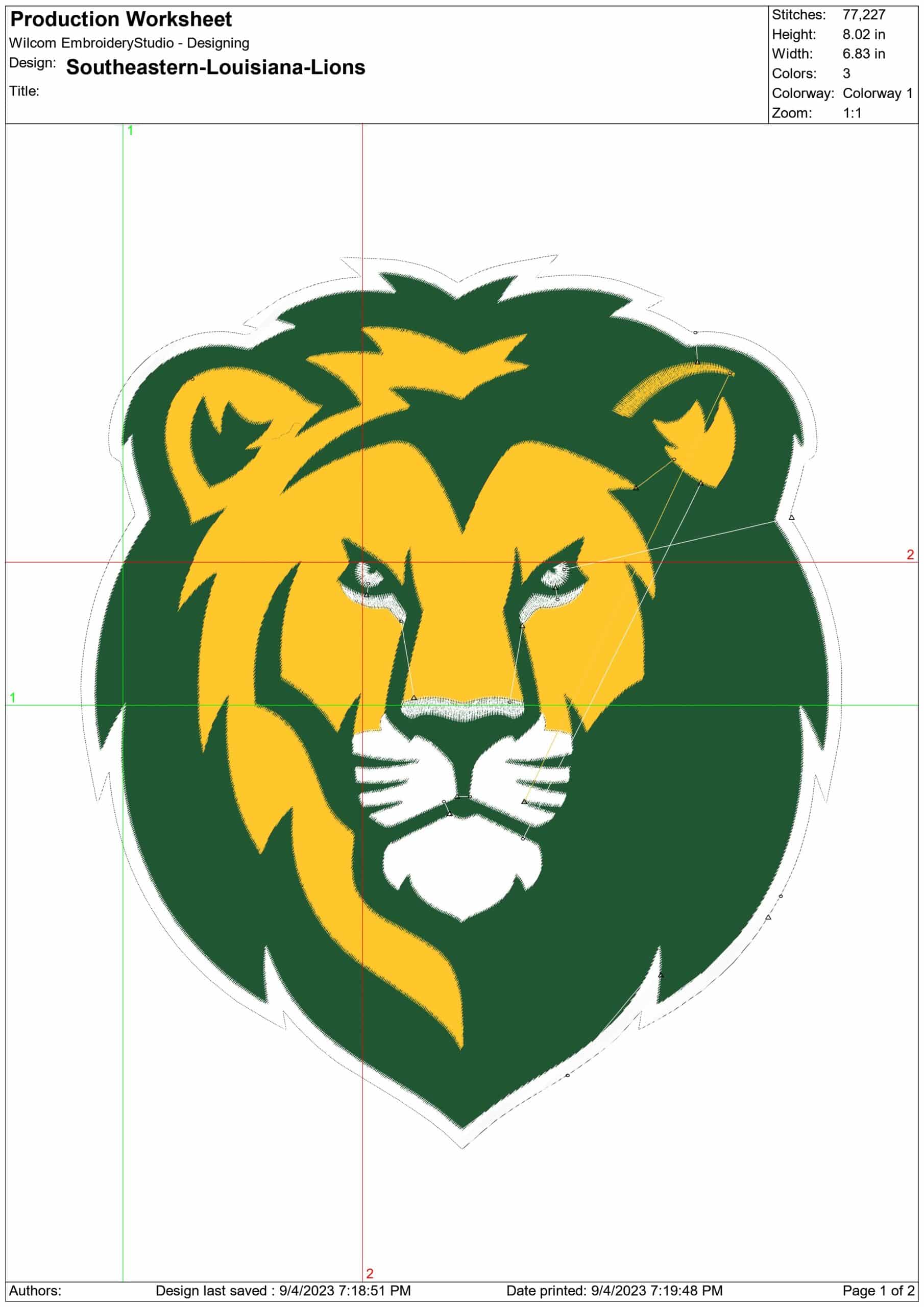 Southeastern Louisiana Lions embroidery design -Southeastern Louisiana Lions University men's football embroidery machine pattern embroidery file - instant download — view 2