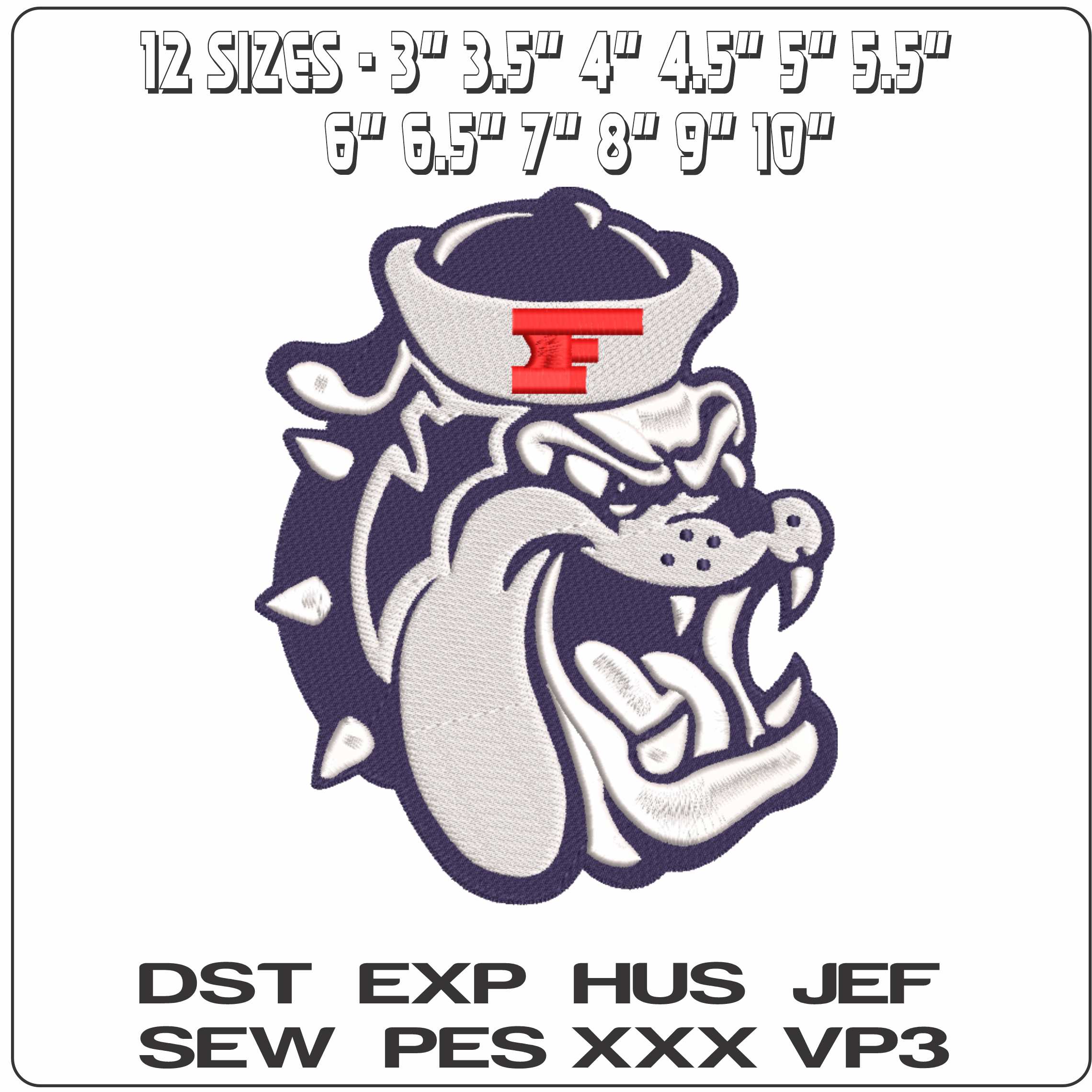 Fresno State Bulldogs 1976 to 1981 Fresno State University - Elegant embroidery design file-instant download — view 2