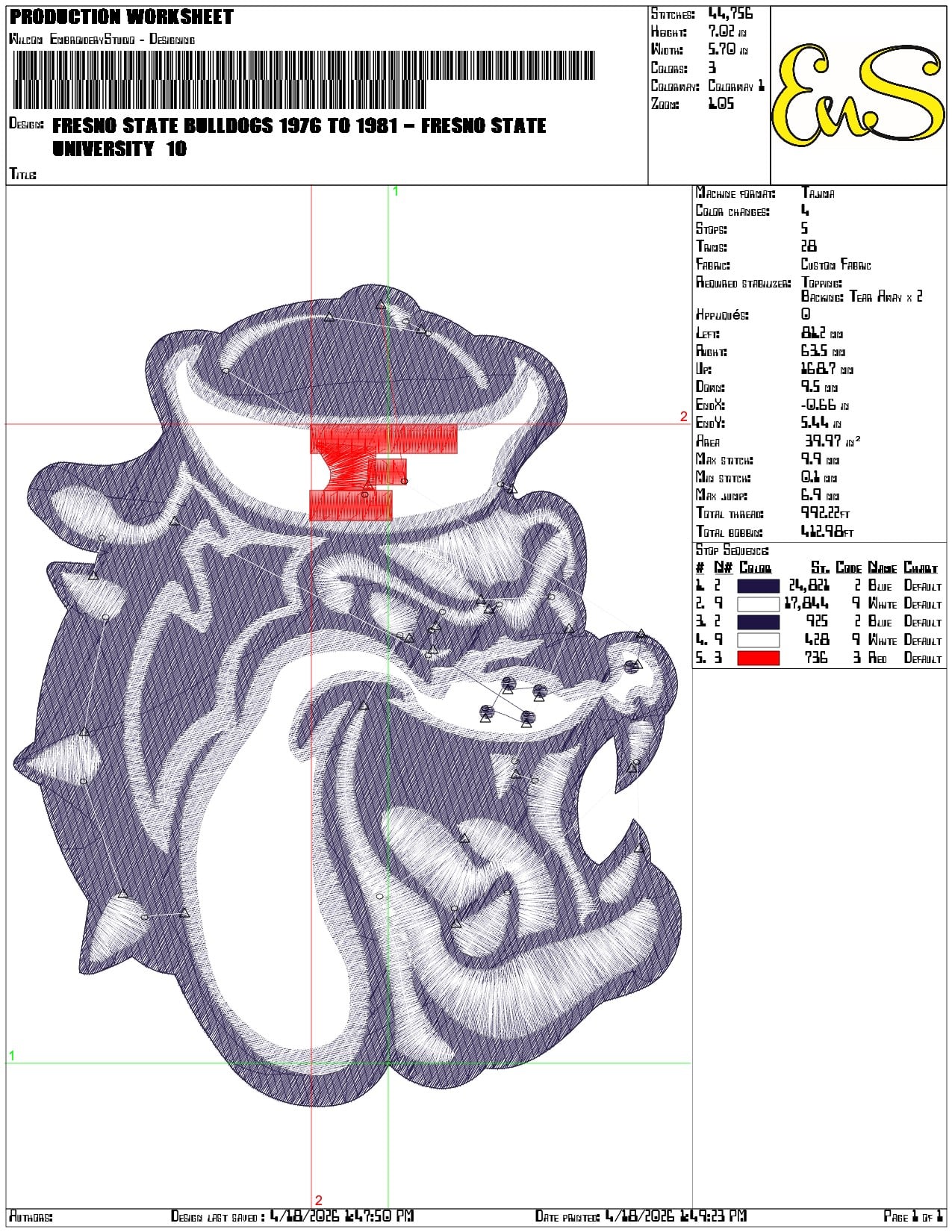 Fresno State Bulldogs 1976 to 1981 Fresno State University - Elegant embroidery design file-instant download — view 3