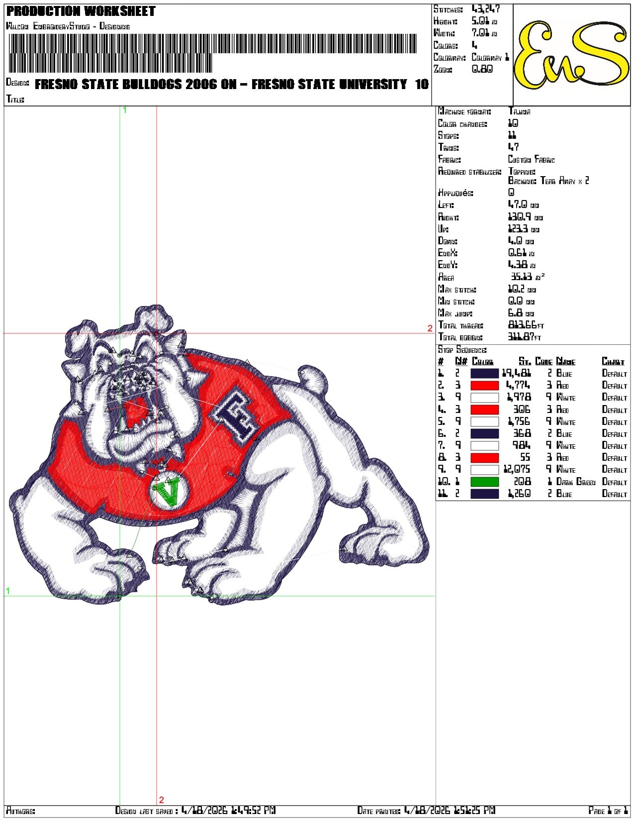 Fresno State Bulldogs 2006 on Fresno State University - Elegant embroidery design file-instant download — view 3