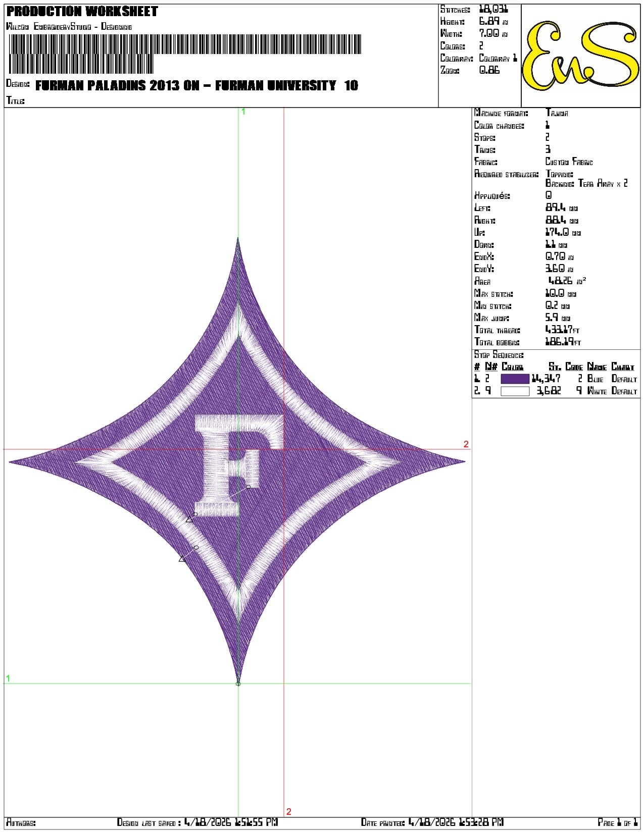 Furman Paladins 2013 on Furman University - Elegant embroidery design file-instant download — view 3