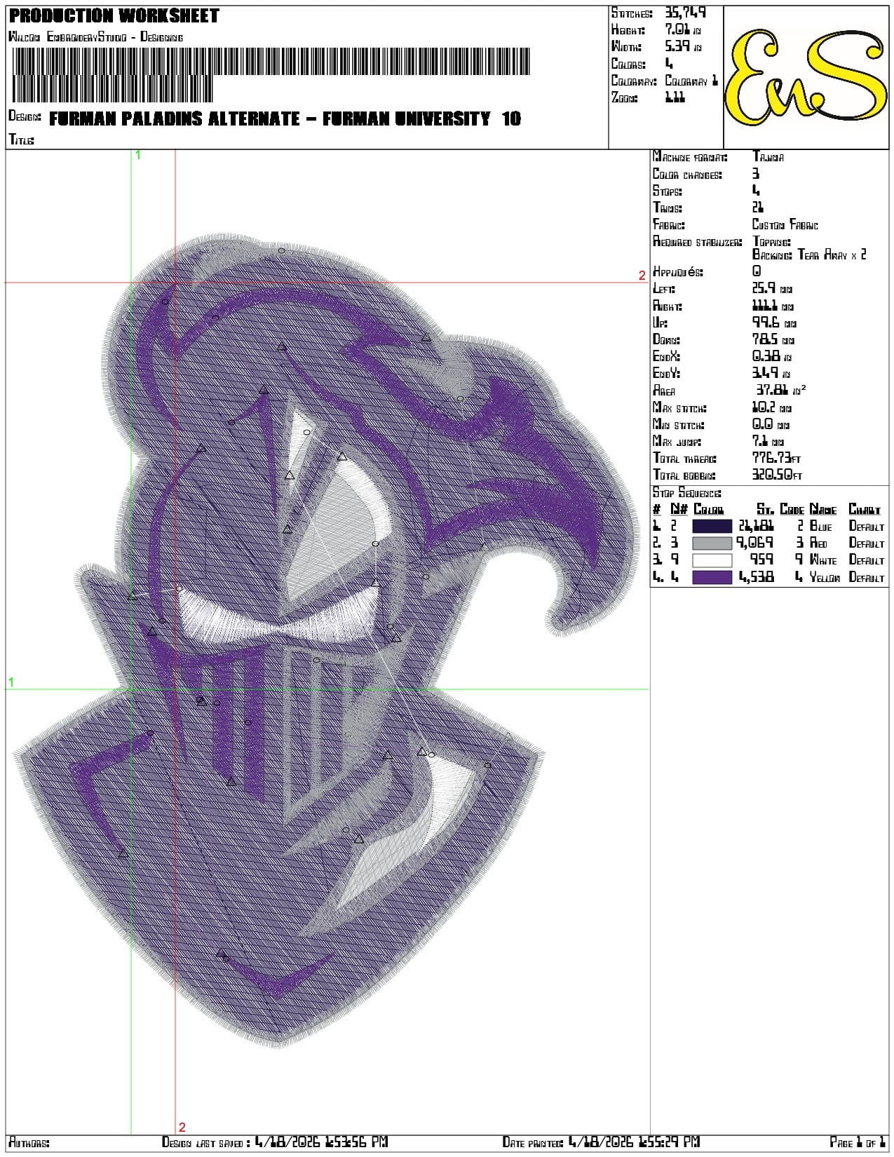 Furman Paladins alternate Furman University - Elegant embroidery design file-instant download — view 3