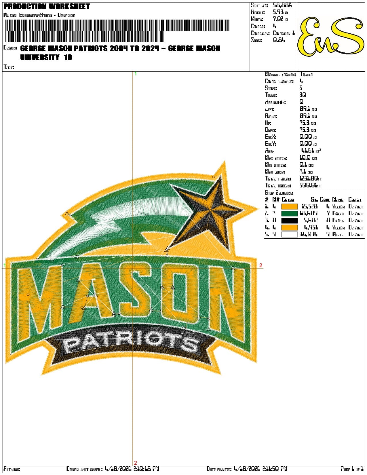 George Mason Patriots 2004 to 2024 George Mason University - Elegant embroidery design file-instant download — view 3