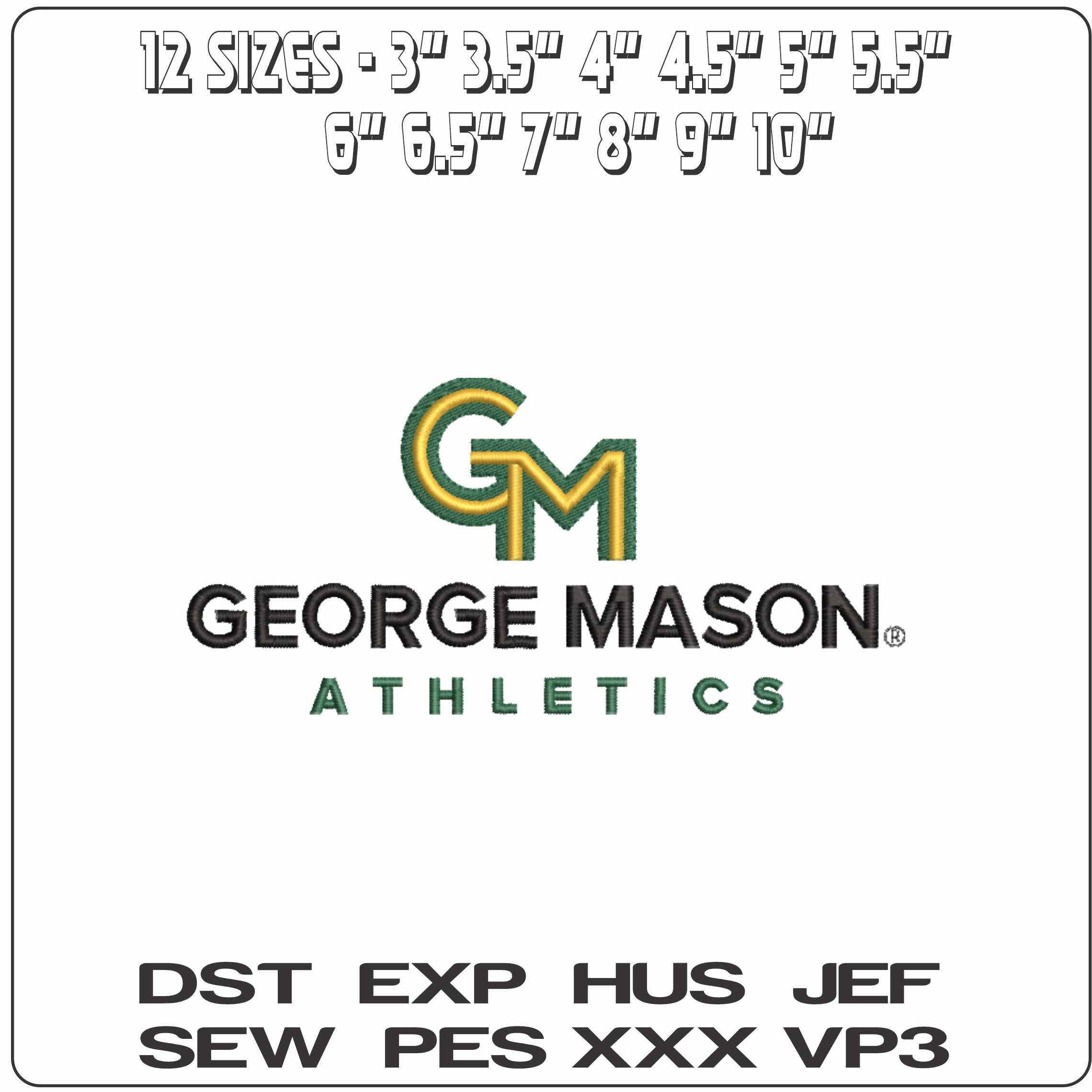 George Mason Patriots 2024 on George Mason University - Elegant embroidery design file-instant download — view 2