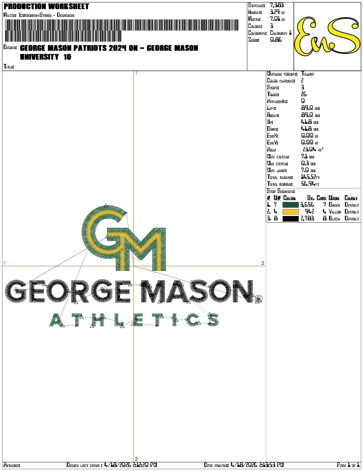 George Mason Patriots 2024 on George Mason University - Elegant embroidery design file-instant download — view 3