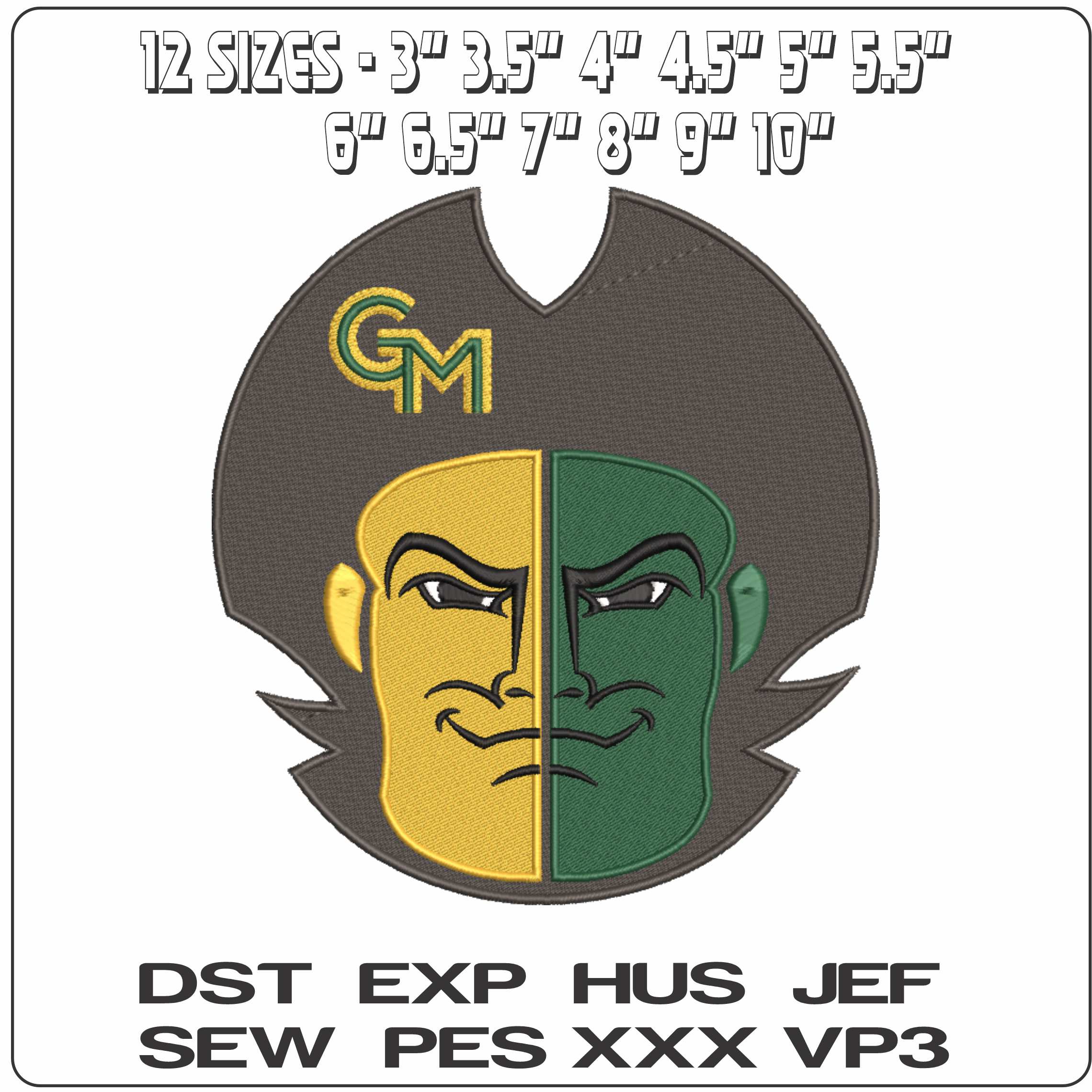 George Mason Patriots Alternative George Mason University - Elegant embroidery design file-instant download — view 2