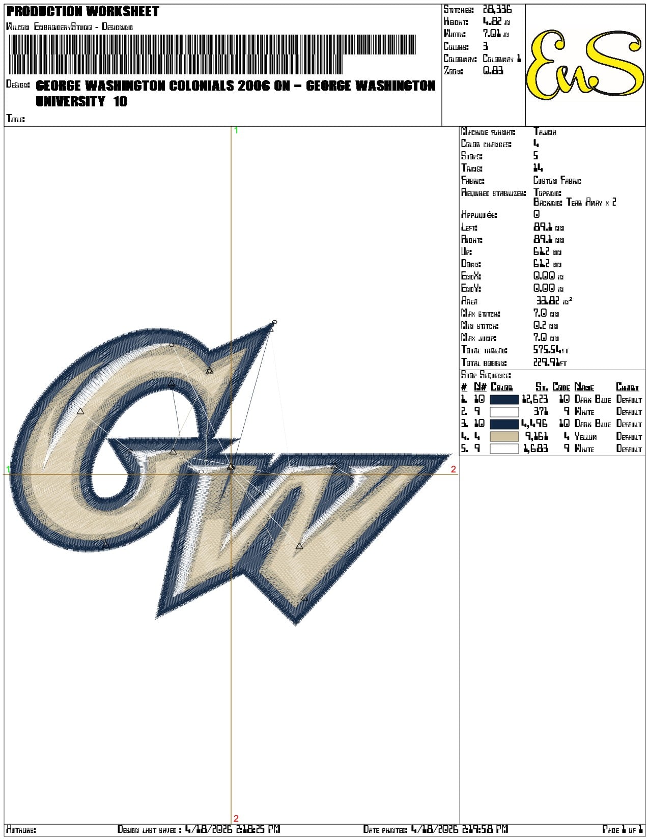 George Washington Colonials 2006  University - Elegant embroidery design file-instant download — view 3
