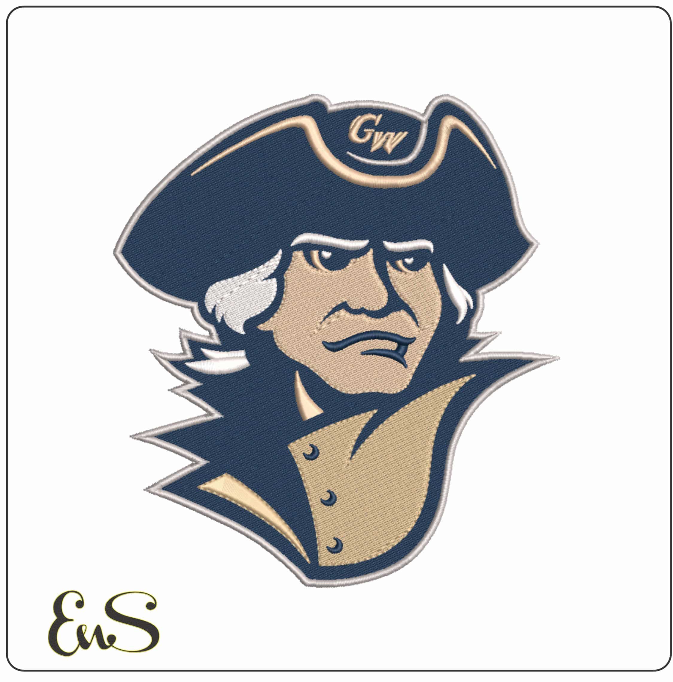 George Washington Colonials Alternative  University - Elegant embroidery design file-instant download