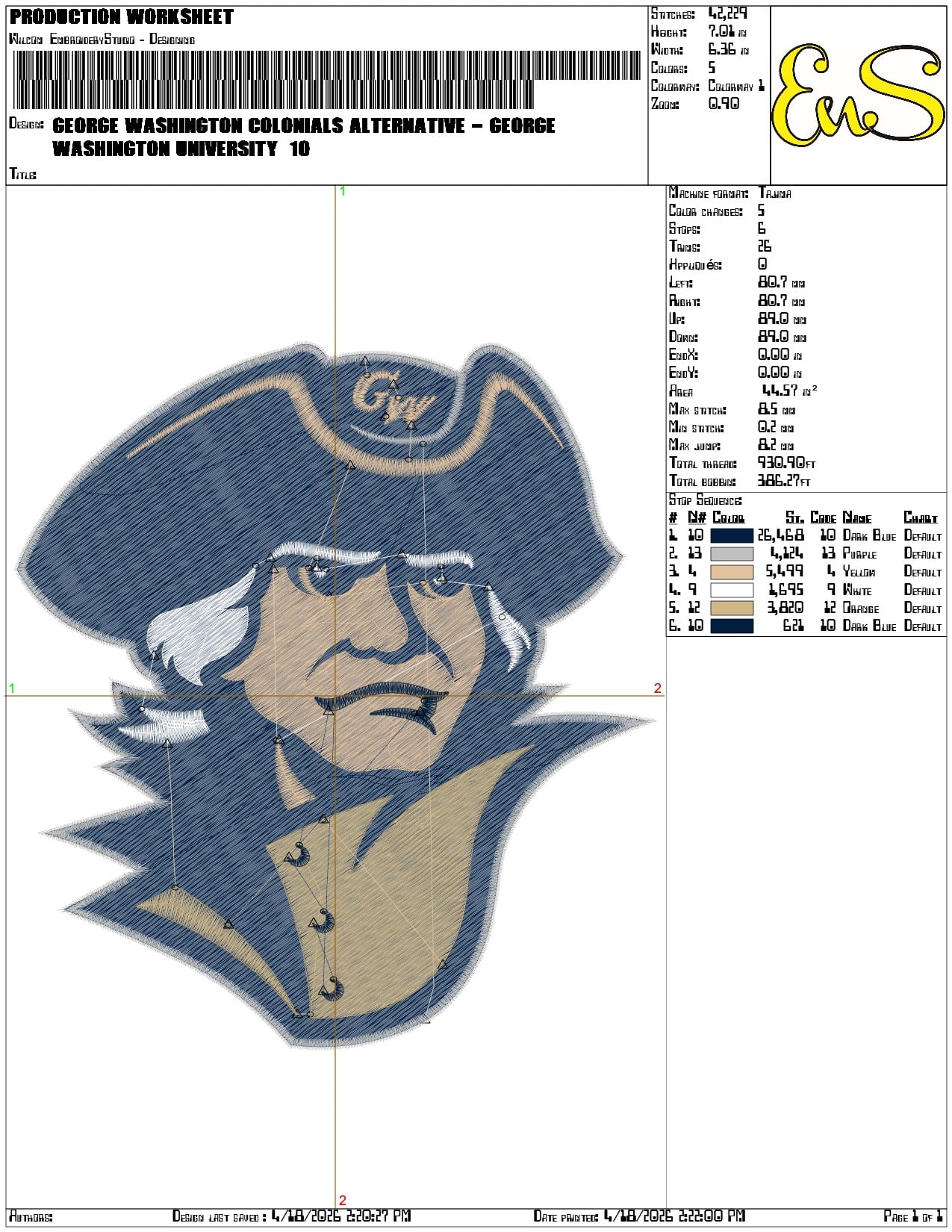 George Washington Colonials Alternative  University - Elegant embroidery design file-instant download — view 3