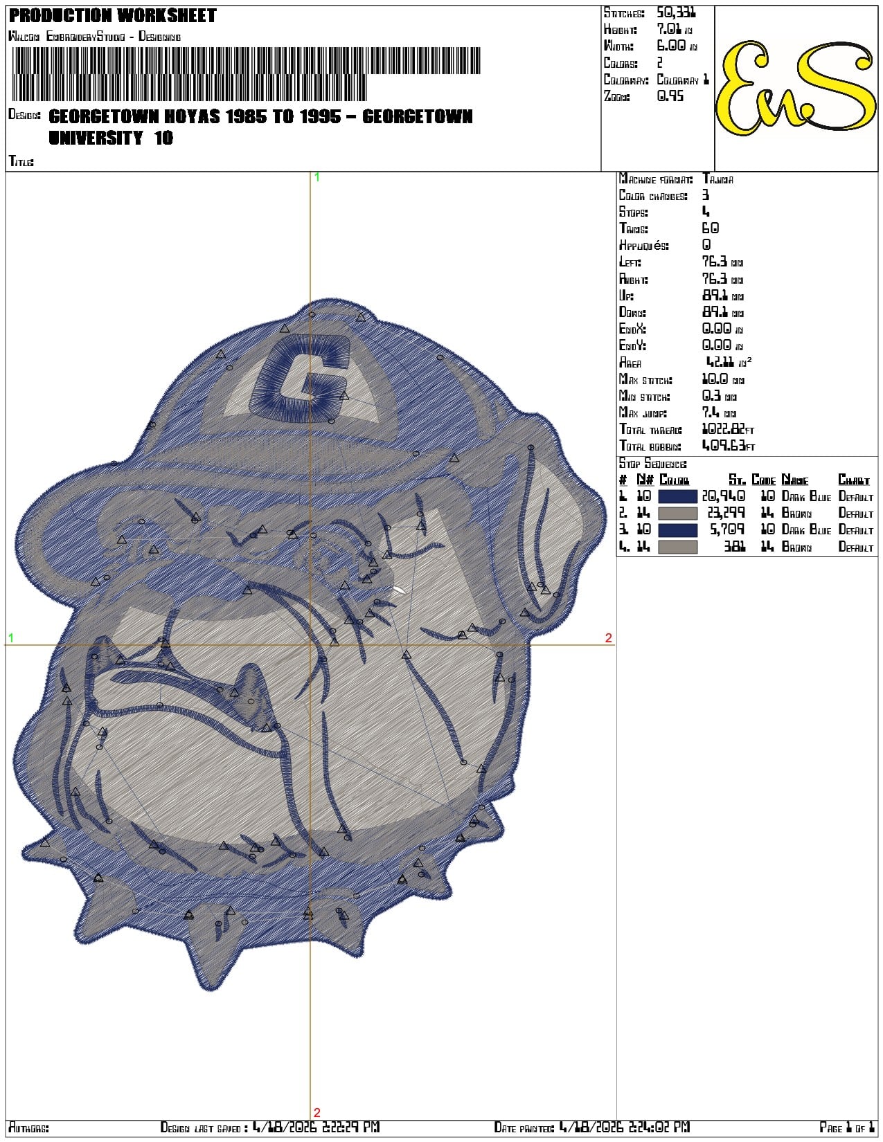 Georgetown Hoyas 1985 to 1995 Georgetown University - Elegant embroidery design file-instant download — view 3
