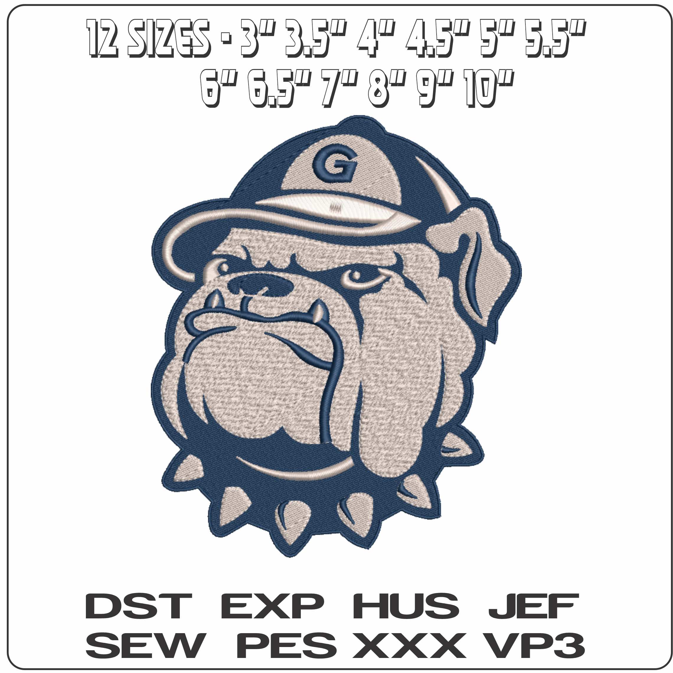 Georgetown Hoyas Alternative Georgetown University - Elegant embroidery design file-instant download — view 2
