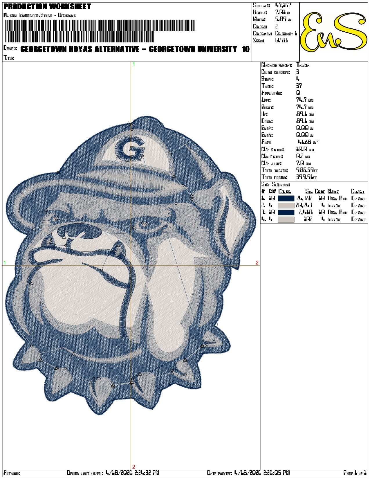 Georgetown Hoyas Alternative Georgetown University - Elegant embroidery design file-instant download — view 3