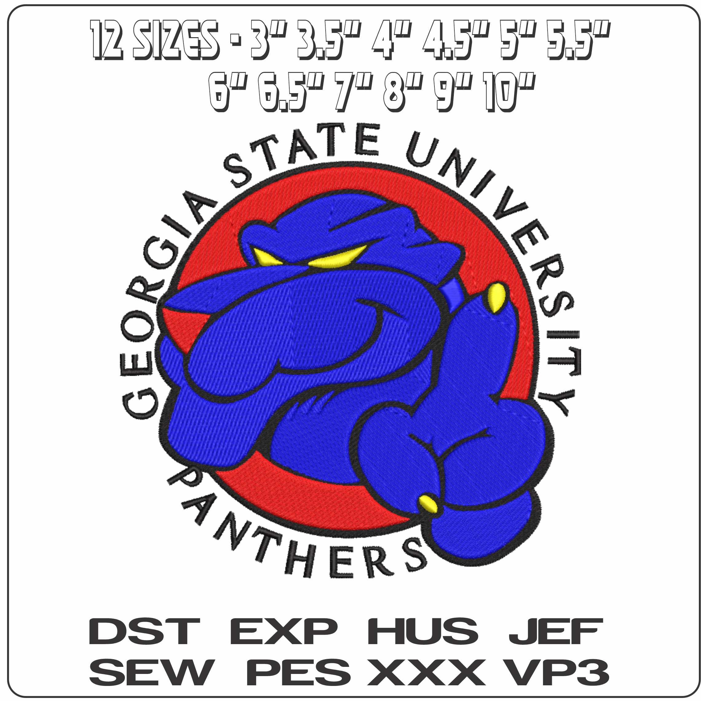 Georgia State Panthers 1994 to 2002  University - Elegant embroidery design file-instant download — view 2