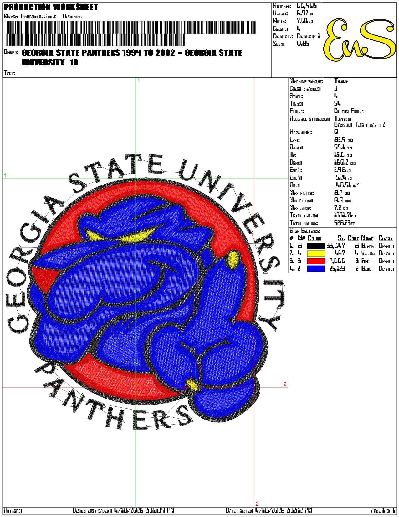 Georgia State Panthers 1994 to 2002  University - Elegant embroidery design file-instant download — view 3