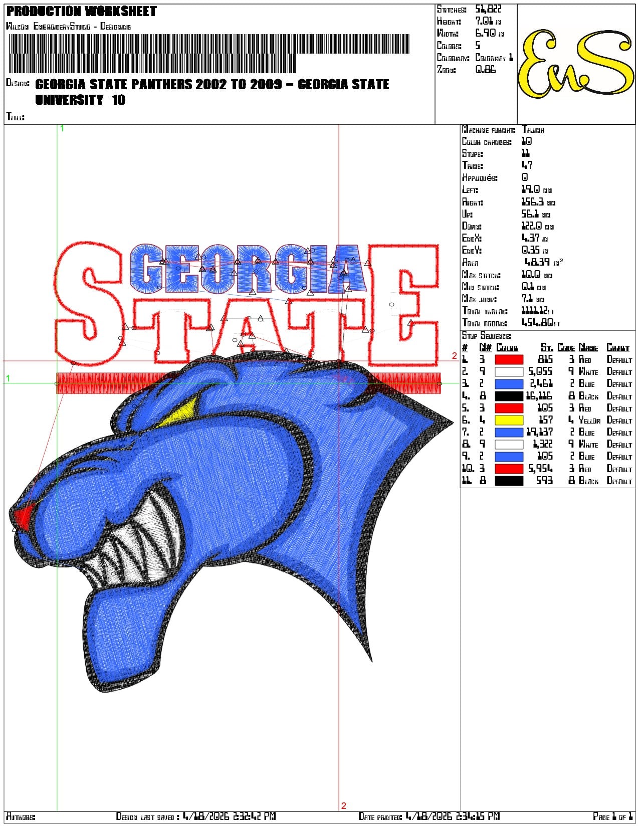 Georgia State Panthers 2002 to 2009  University - Elegant embroidery design file-instant download — view 3