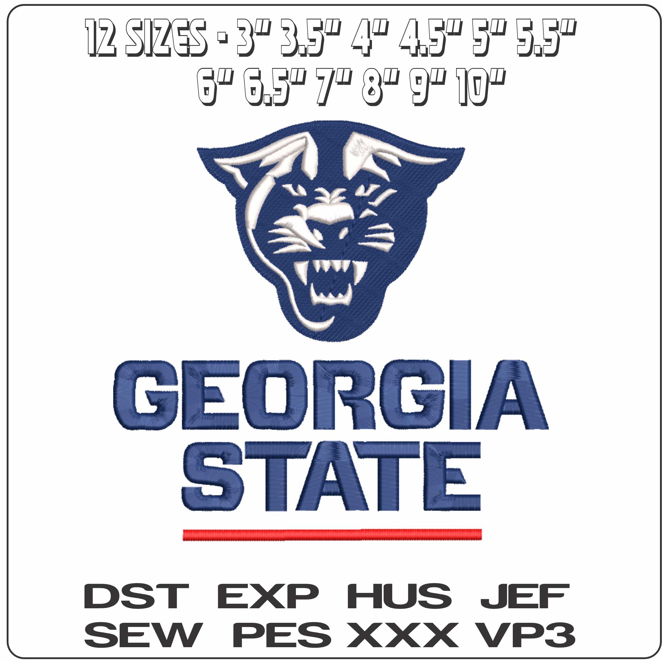 Georgia State Panthers 2015  University - Elegant embroidery design file-instant download — view 2