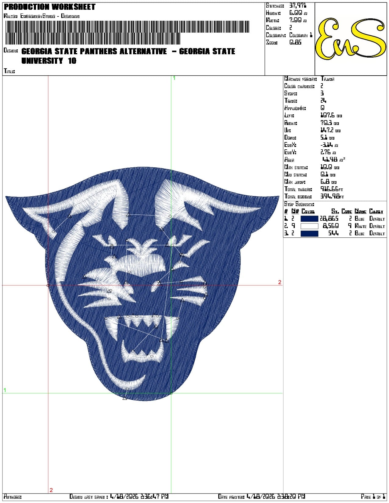 Georgia State Panthers Alternative  University - Elegant embroidery design file-instant download — view 3