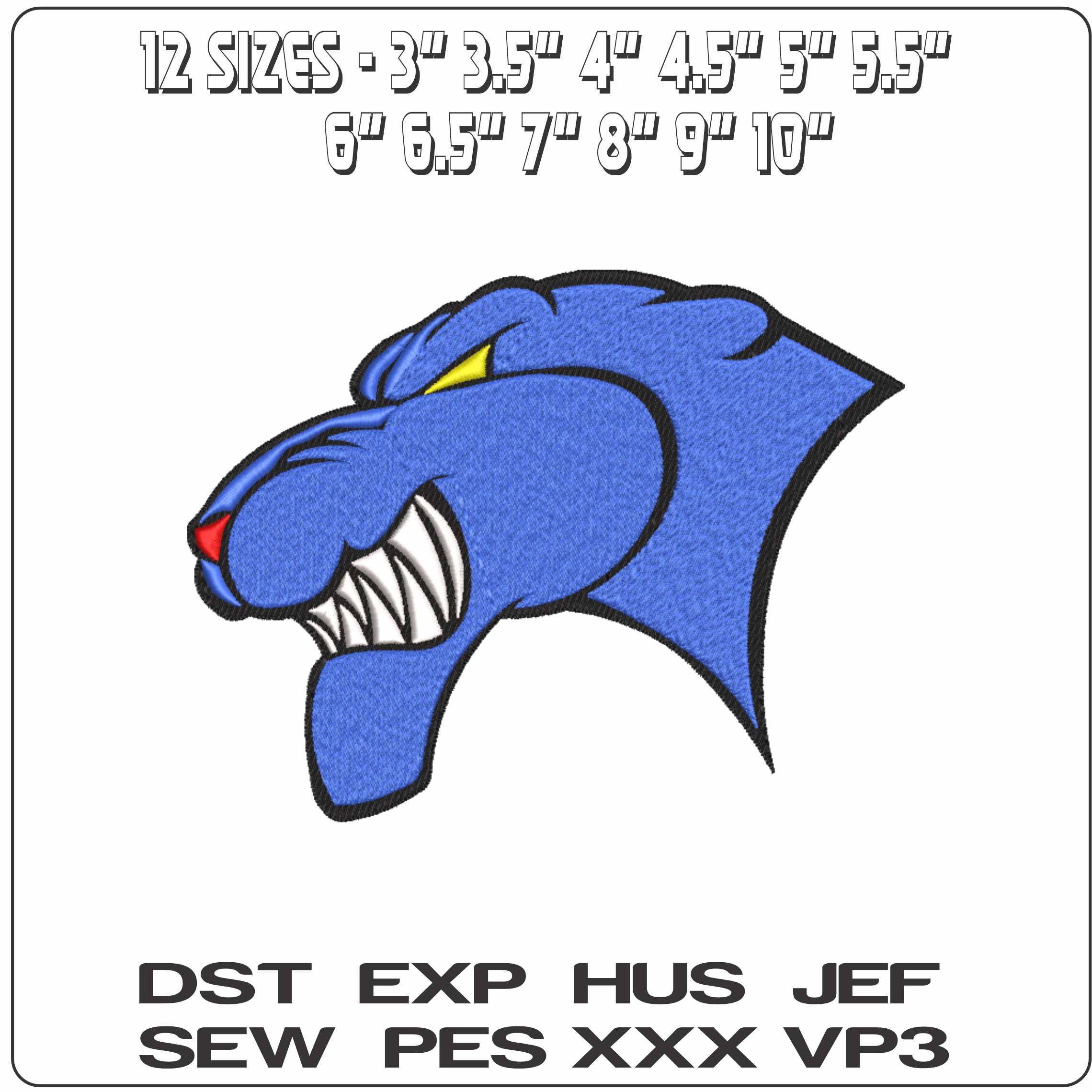 Georgia State Panthers Logo 2002 to 2009  University - Elegant embroidery design file-instant download — view 2