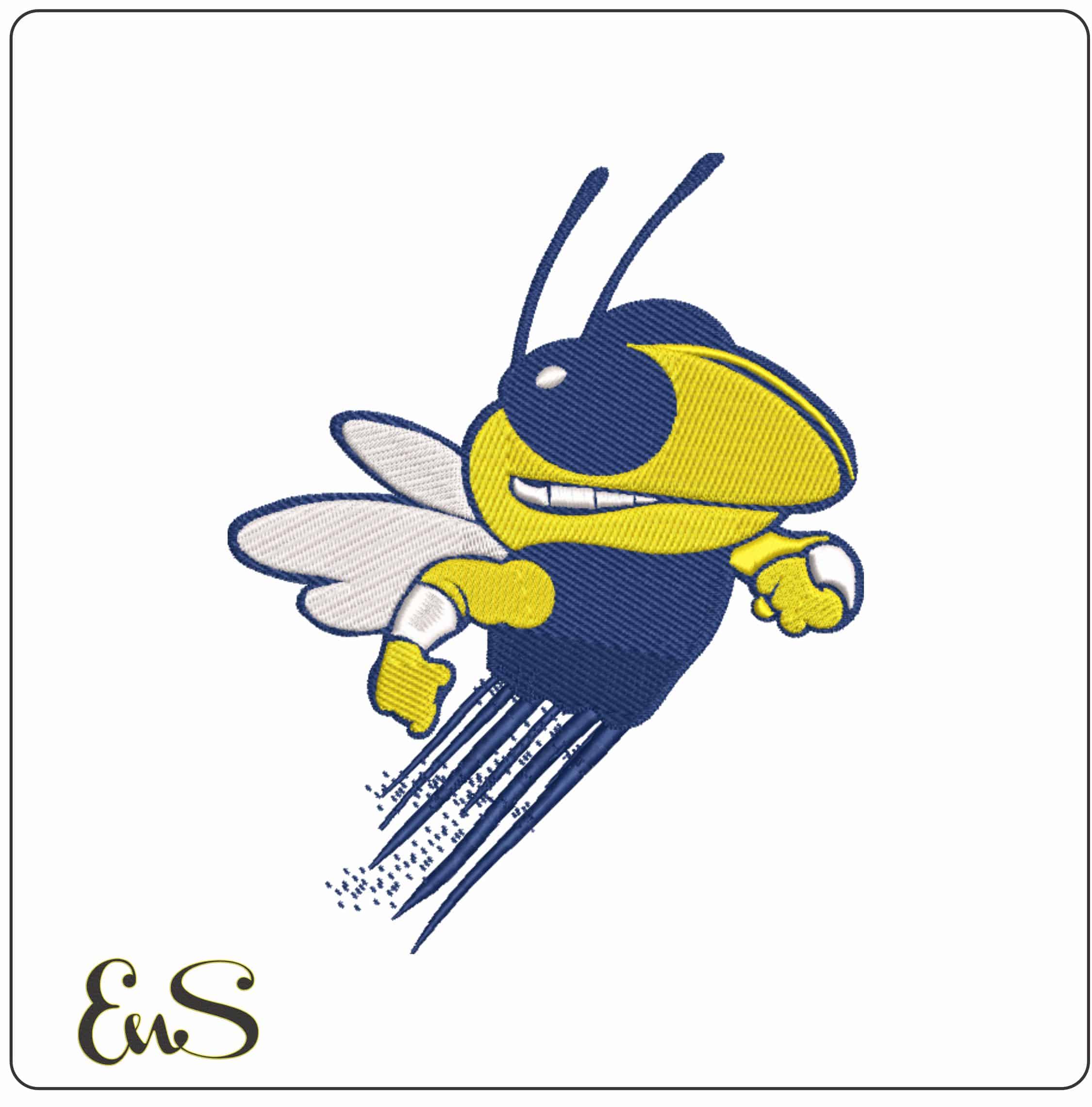 Georgia Tech Yellow Jackets Yellow  Institute  Technology - Elegant embroidery design file-instant download