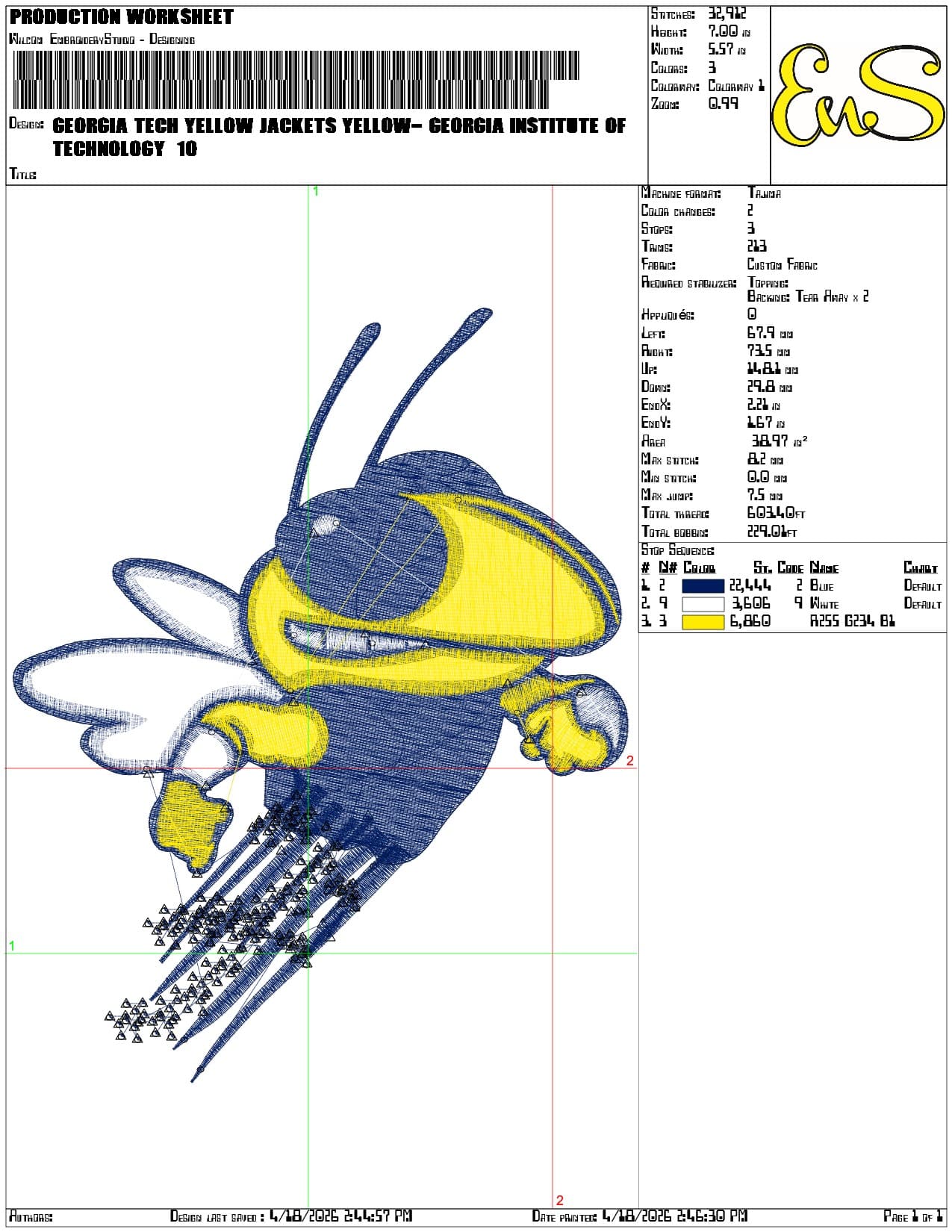 Georgia Tech Yellow Jackets Yellow  Institute  Technology - Elegant embroidery design file-instant download — view 3