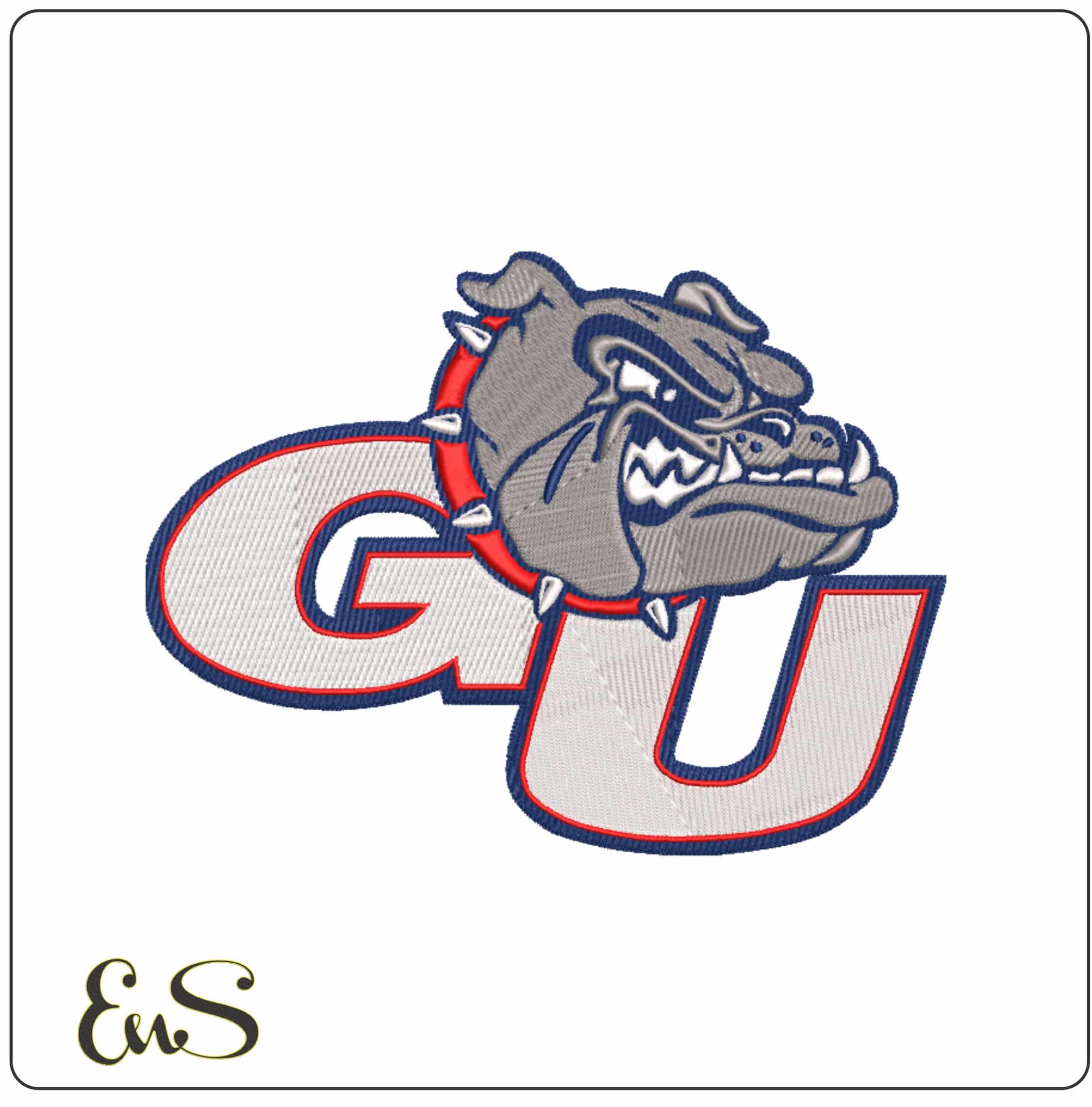 Gonzaga Bulldogs Head Alternative Gonzaga University - Elegant embroidery design file-instant download