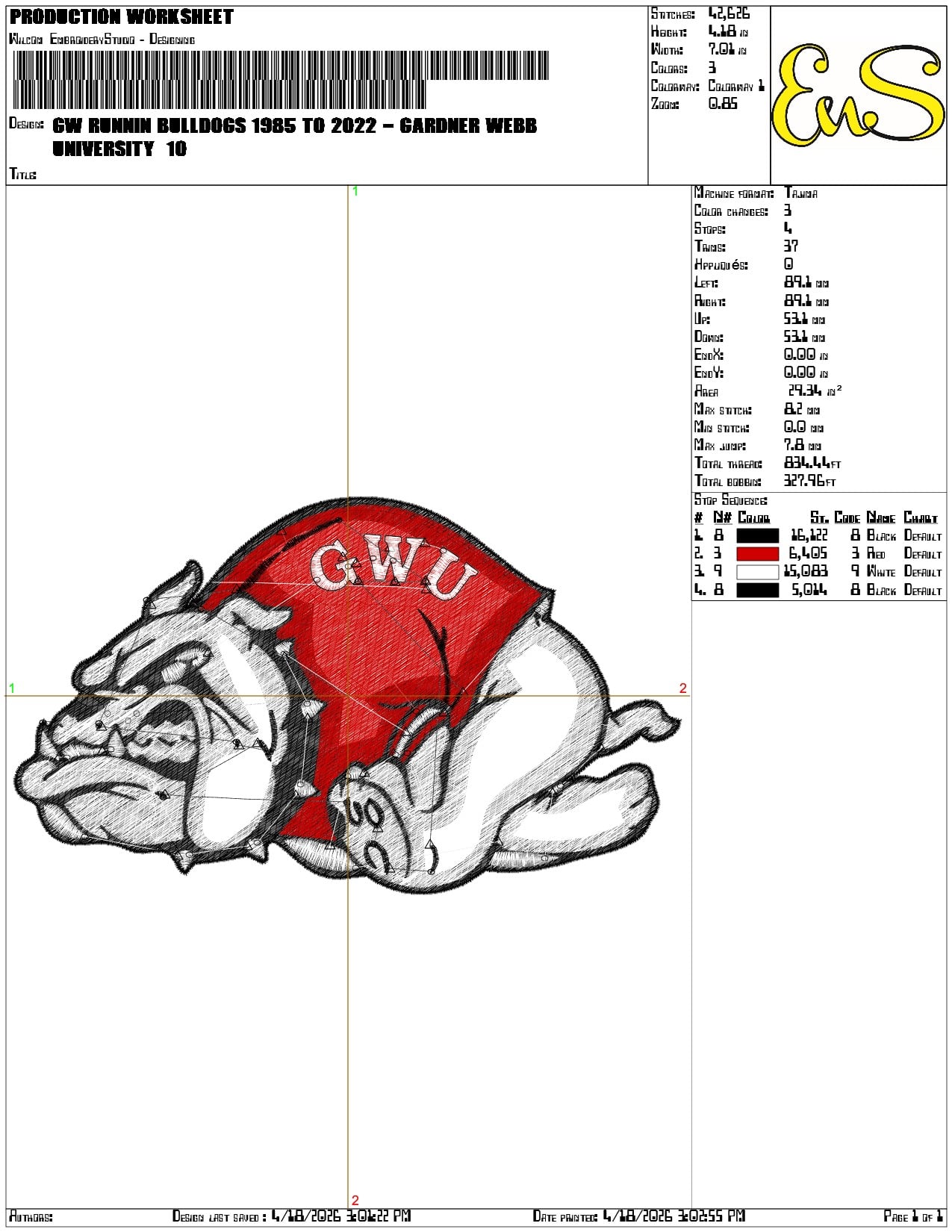 GW Runnin Bulldogs 1985 to 2022 Gardner Webb University - Elegant embroidery design file-instant download — view 3