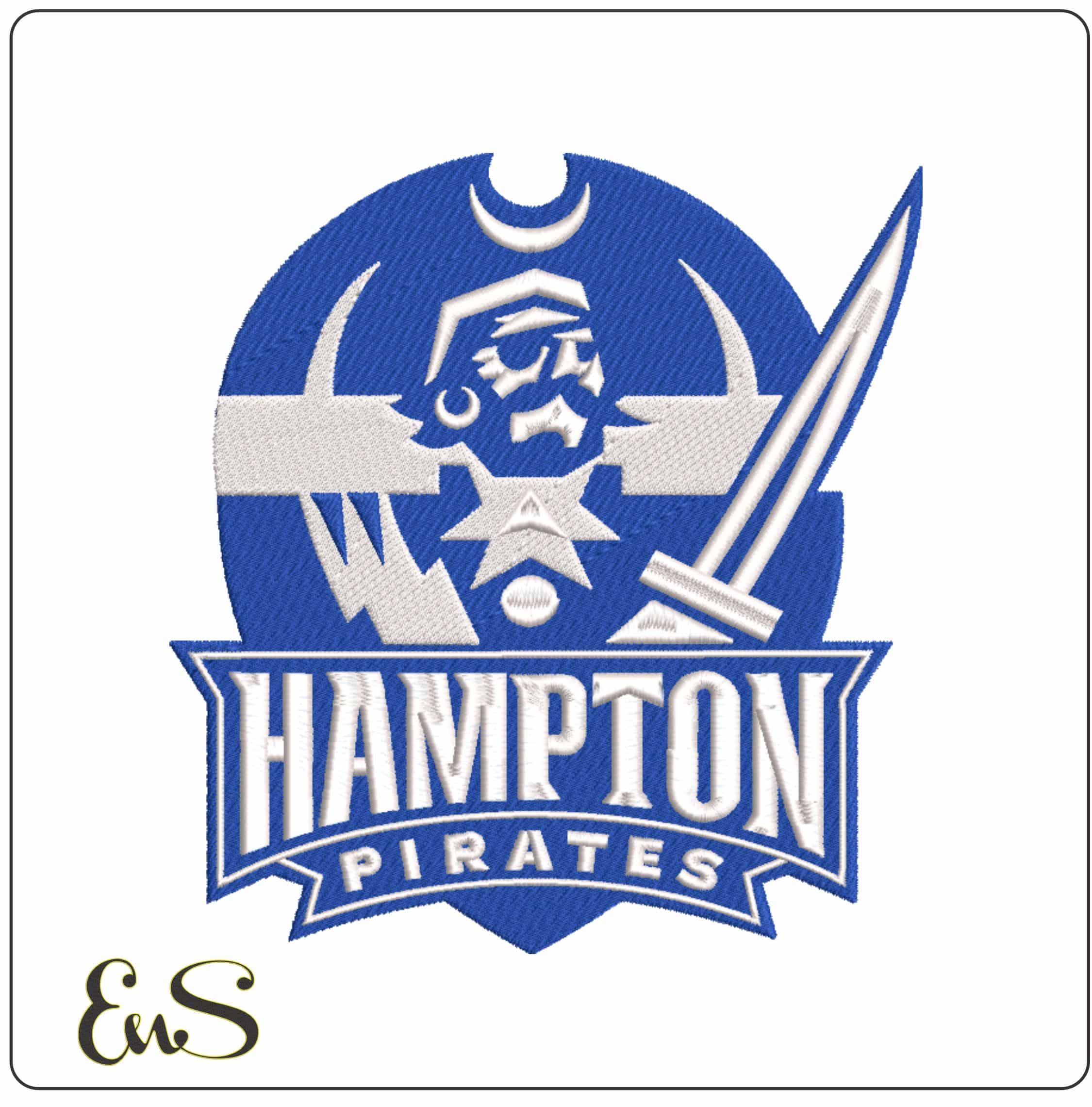 Hampton Pirates 2007 on Hampton University - Elegant embroidery design file-instant download