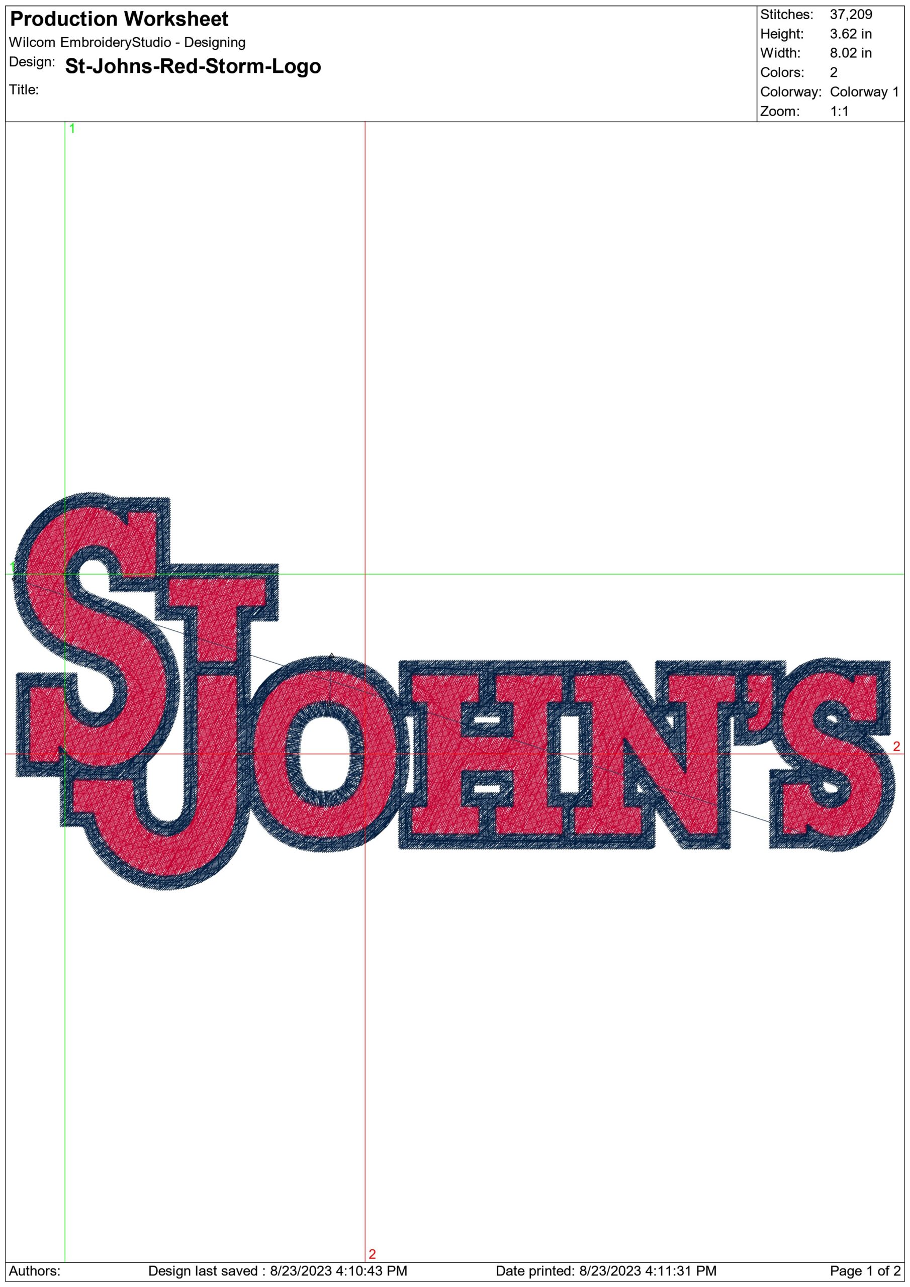 St John's Red Storm embroidery design -St John's Red Storm University men's basketball embroidery machine pattern embroidery file - instant download — view 2