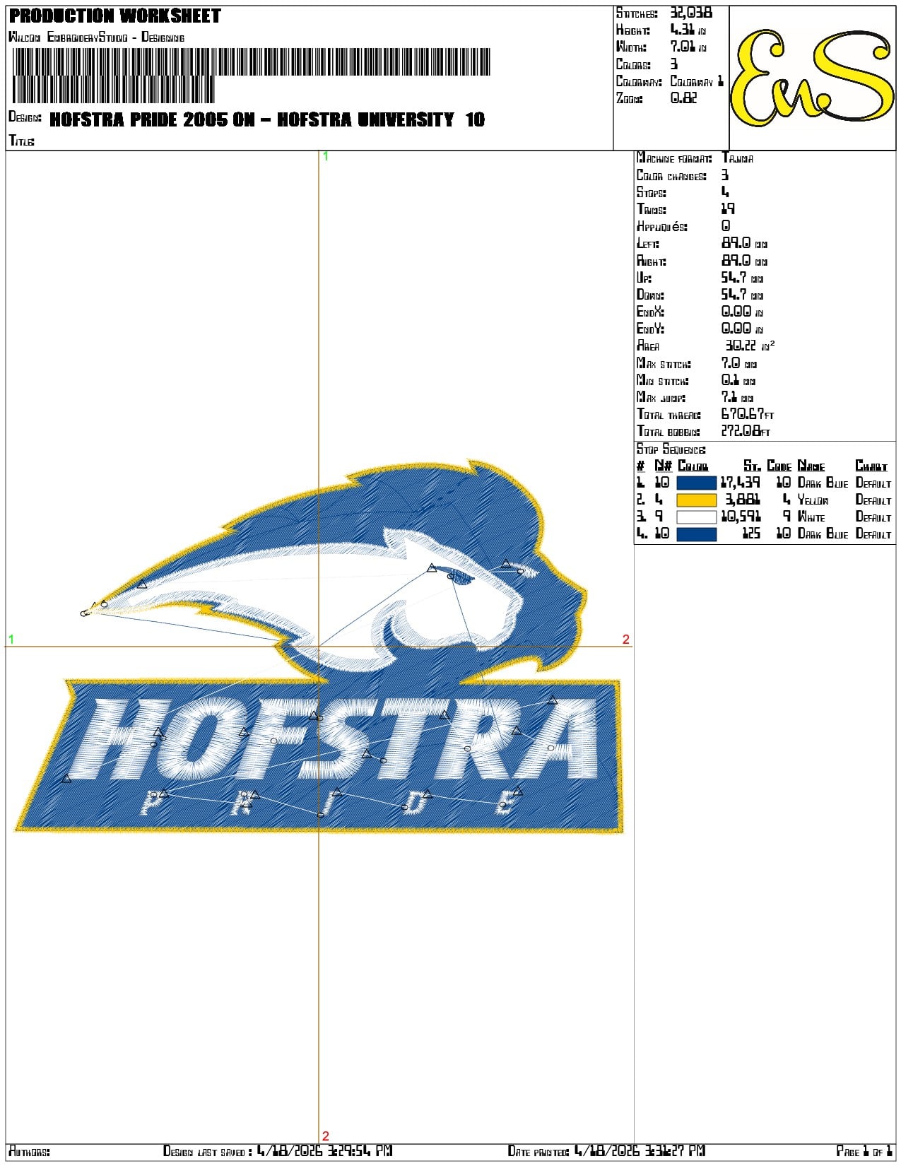 Hofstra Pride 2005 on Hofstra University - Elegant embroidery design file-instant download — view 3
