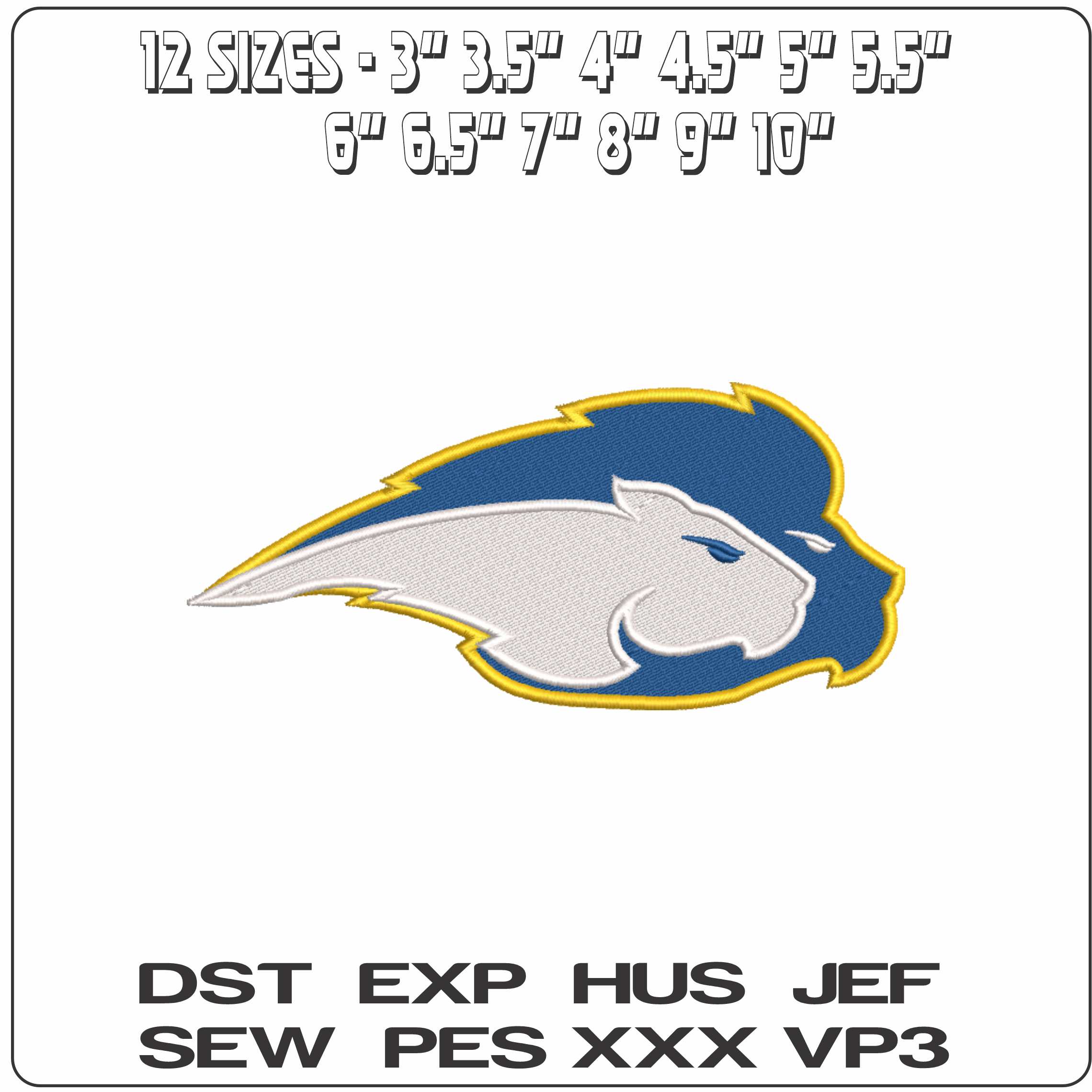 Hofstra Pride Heads 2005 on Hofstra University - Elegant embroidery design file-instant download — view 2